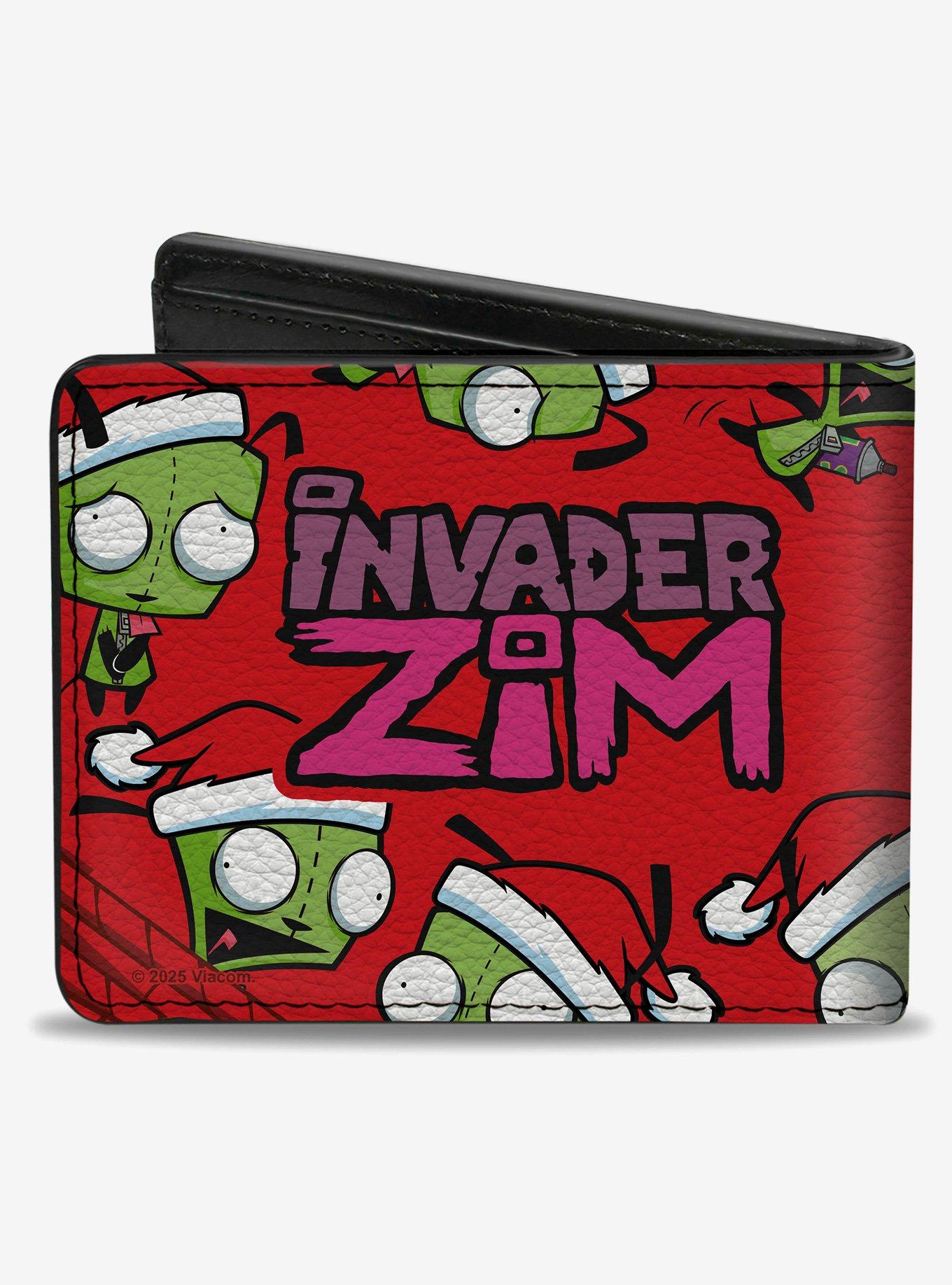 Invader Zim Holiday Santa GIR Poses Scattered and Logo Bifold Wallet