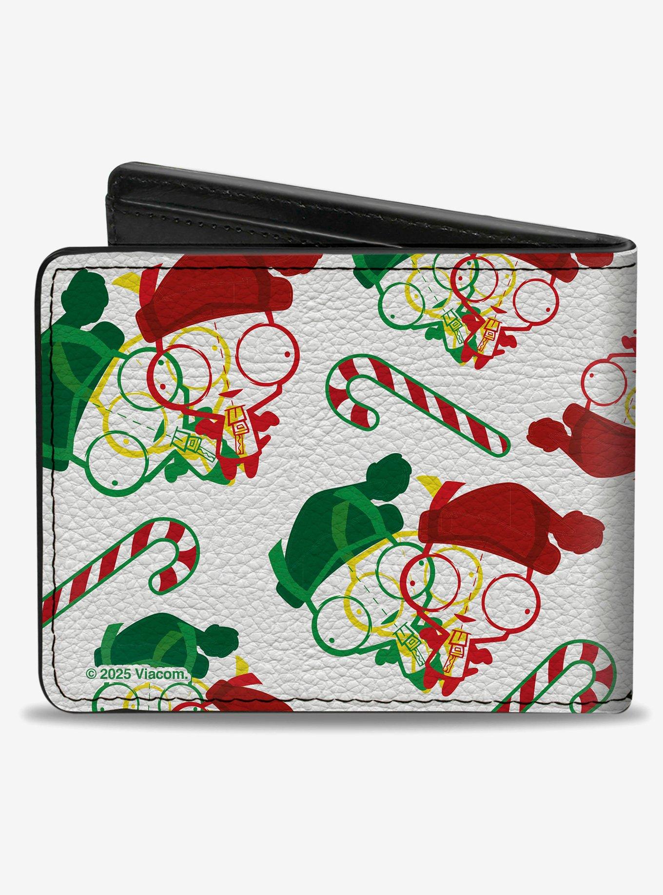 Invader Zim Holiday Santa GIR Candy Cane Pose Multi Bifold Wallet