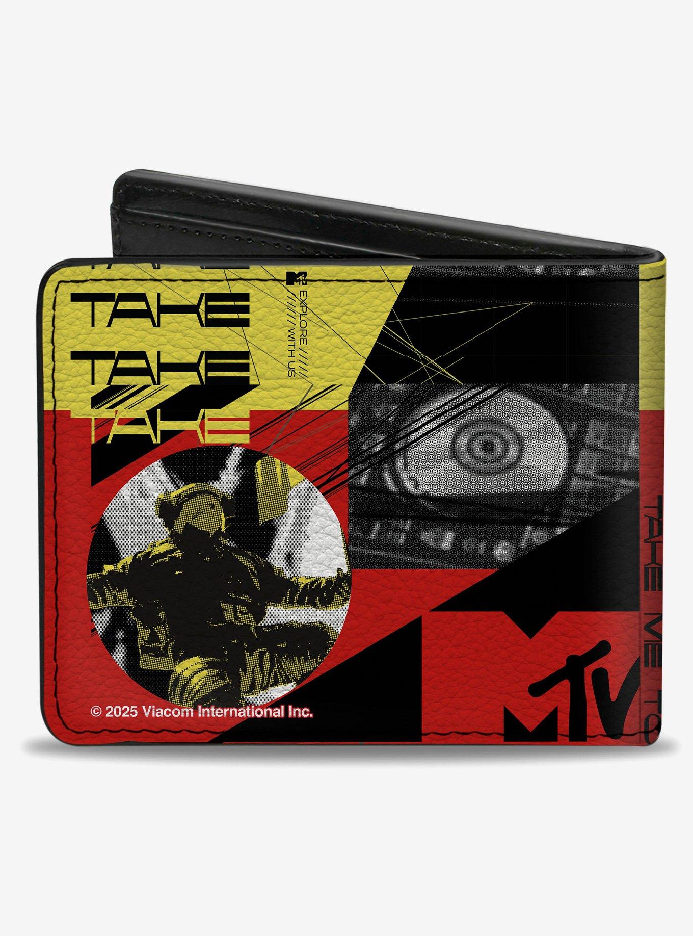 MTV Logo and Moon Man Collage Bifold Wallet, , hi-res