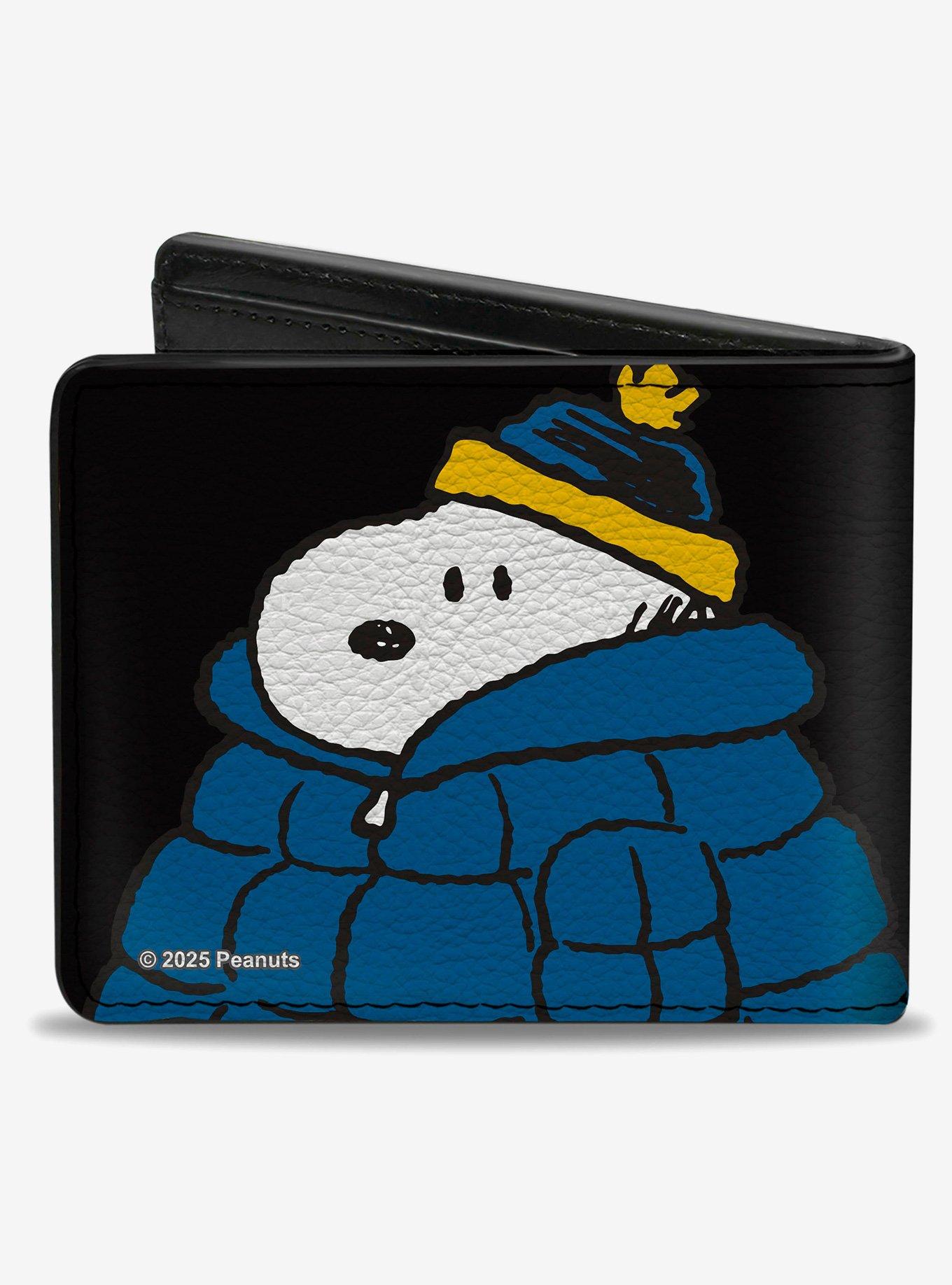 Peanuts Snoopy Holiday Blue Puffer Jacket Pose Bifold Wallet, , hi-res