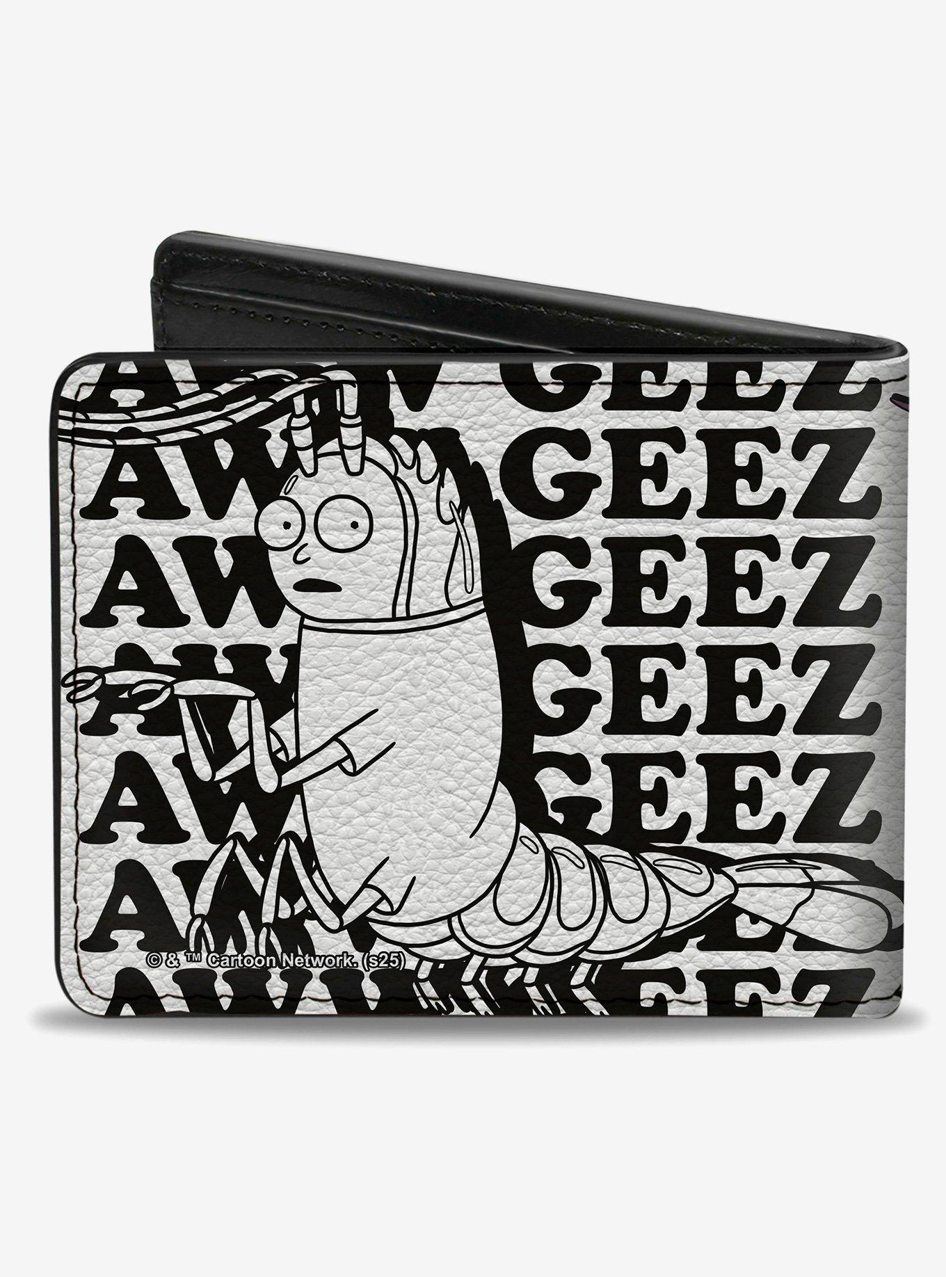 Rick and Morty Rick and Morty Shrimp Morty Aww Geez Pose and Text Bifold Wallet, , hi-res
