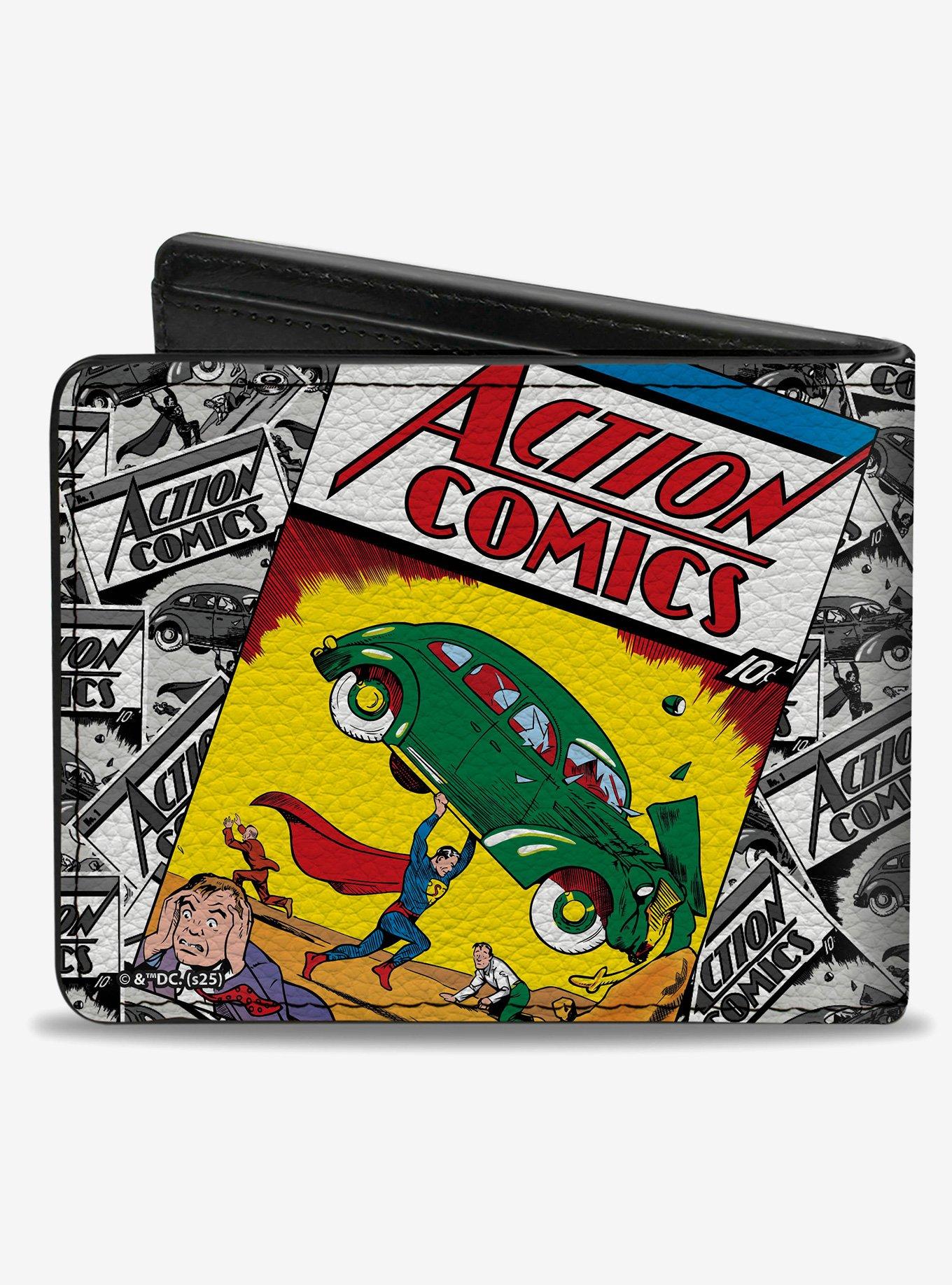 DC Comics Superman Action Comics One Comic Book Cover Scene Stacked Bifold Wallet, , hi-res