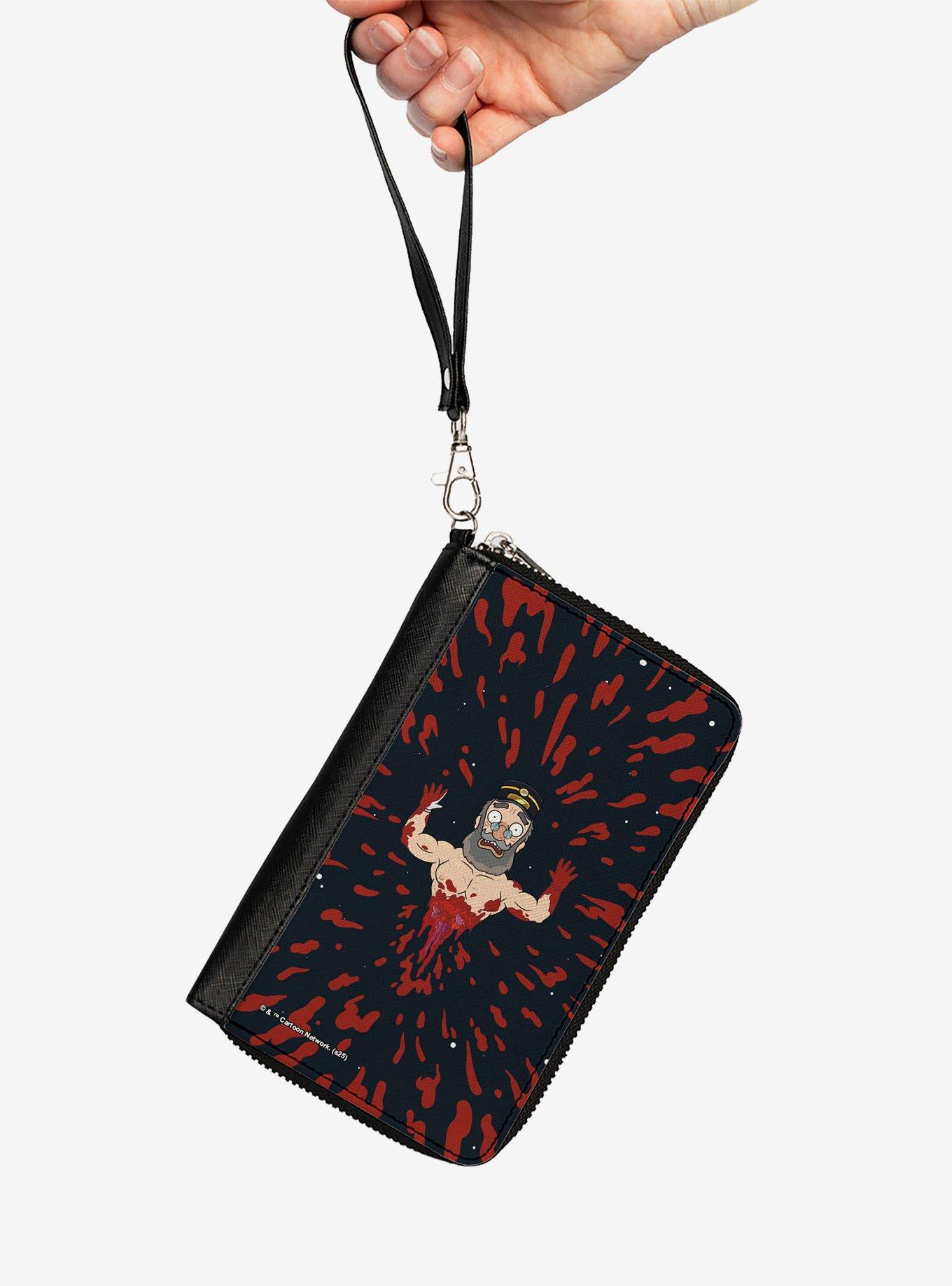 Rick and Morty Tickets Please Guy Explosion Scene Zip Around Wallet, , hi-res