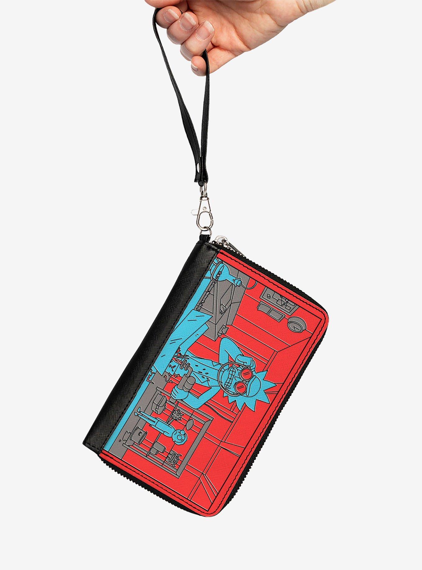 Rick and Morty Welding Lab Scene Zip Around Wallet, , hi-res
