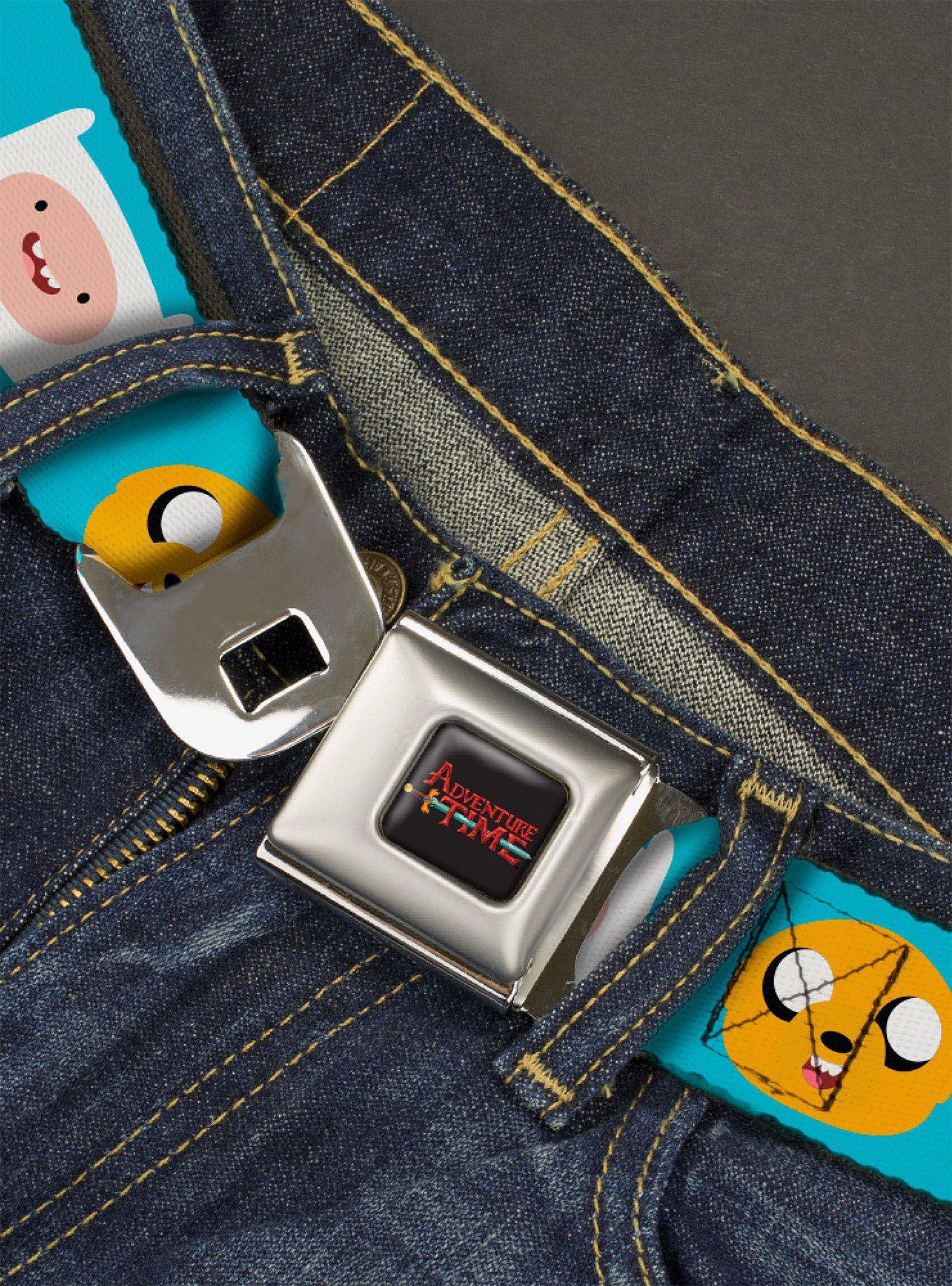 Adventure Time Finn and Jake Faces Youth Seatbelt Buckle Belt, , hi-res