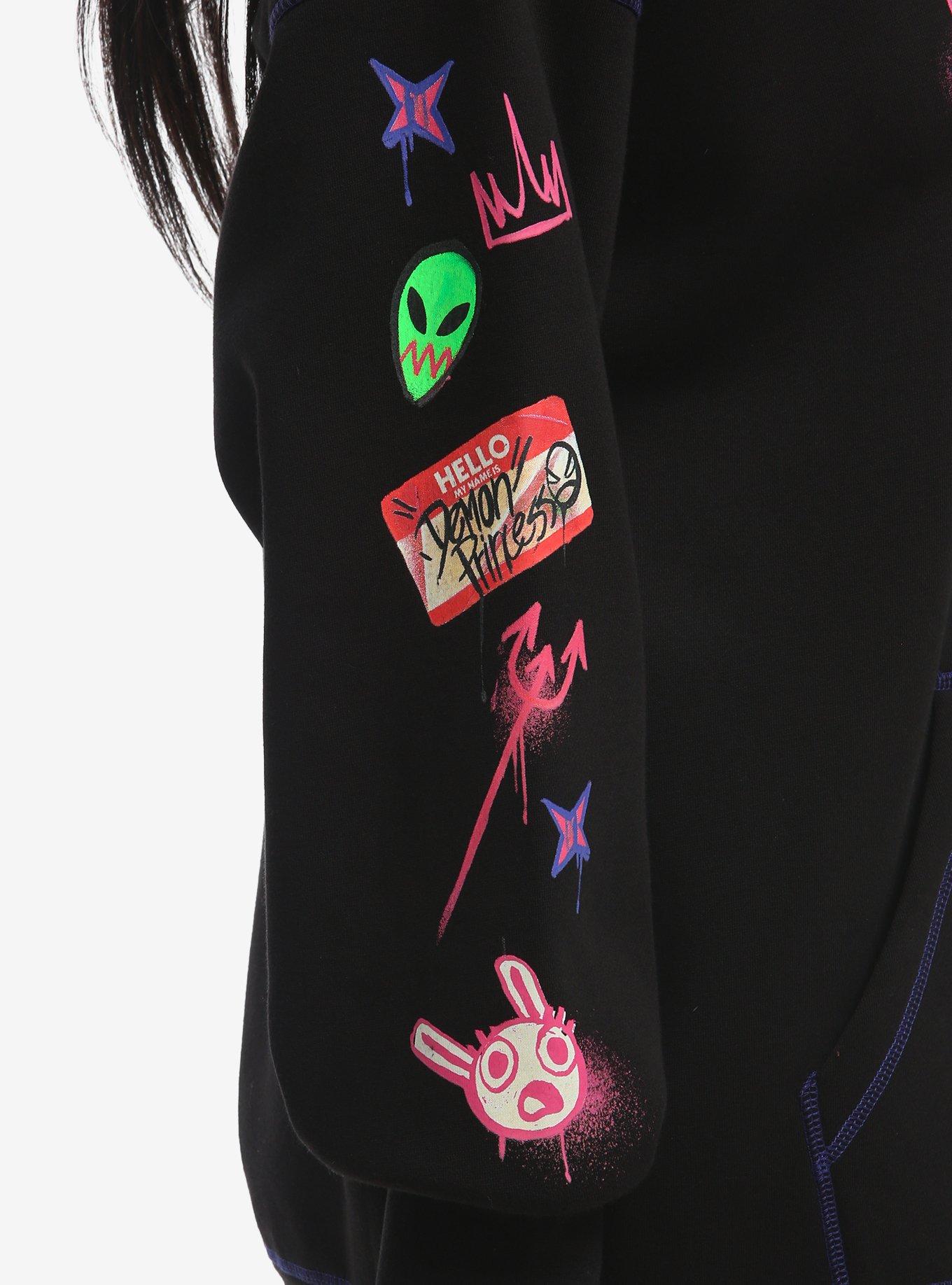 Knights Of Guinevere Graffiti Girls Oversized Hoodie, MULTI, alternate - view 5