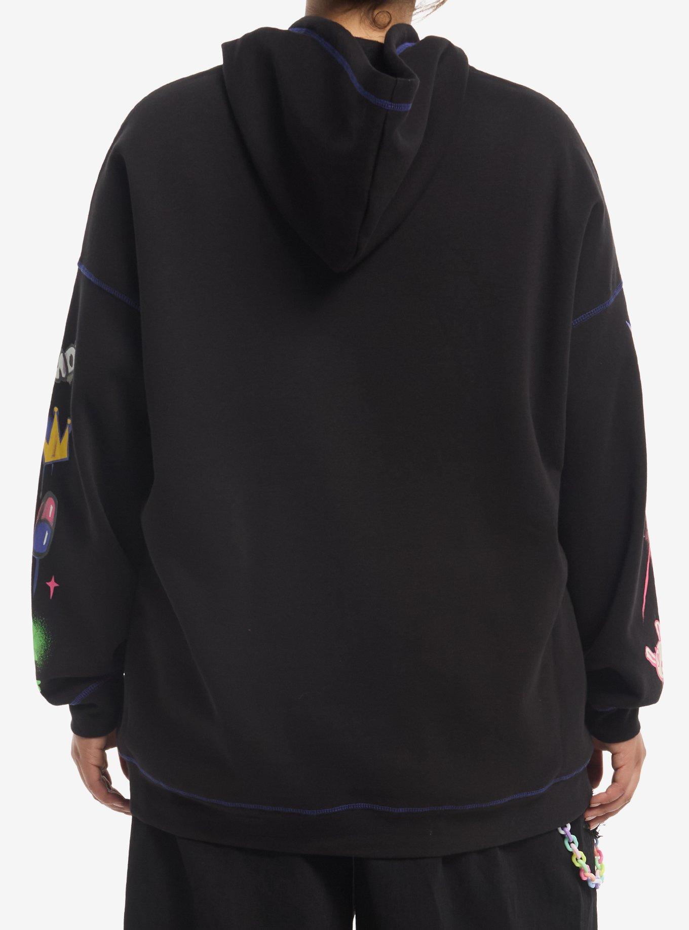 Knights Of Guinevere Graffiti Girls Oversized Hoodie Plus Size, MULTI, alternate - view 3