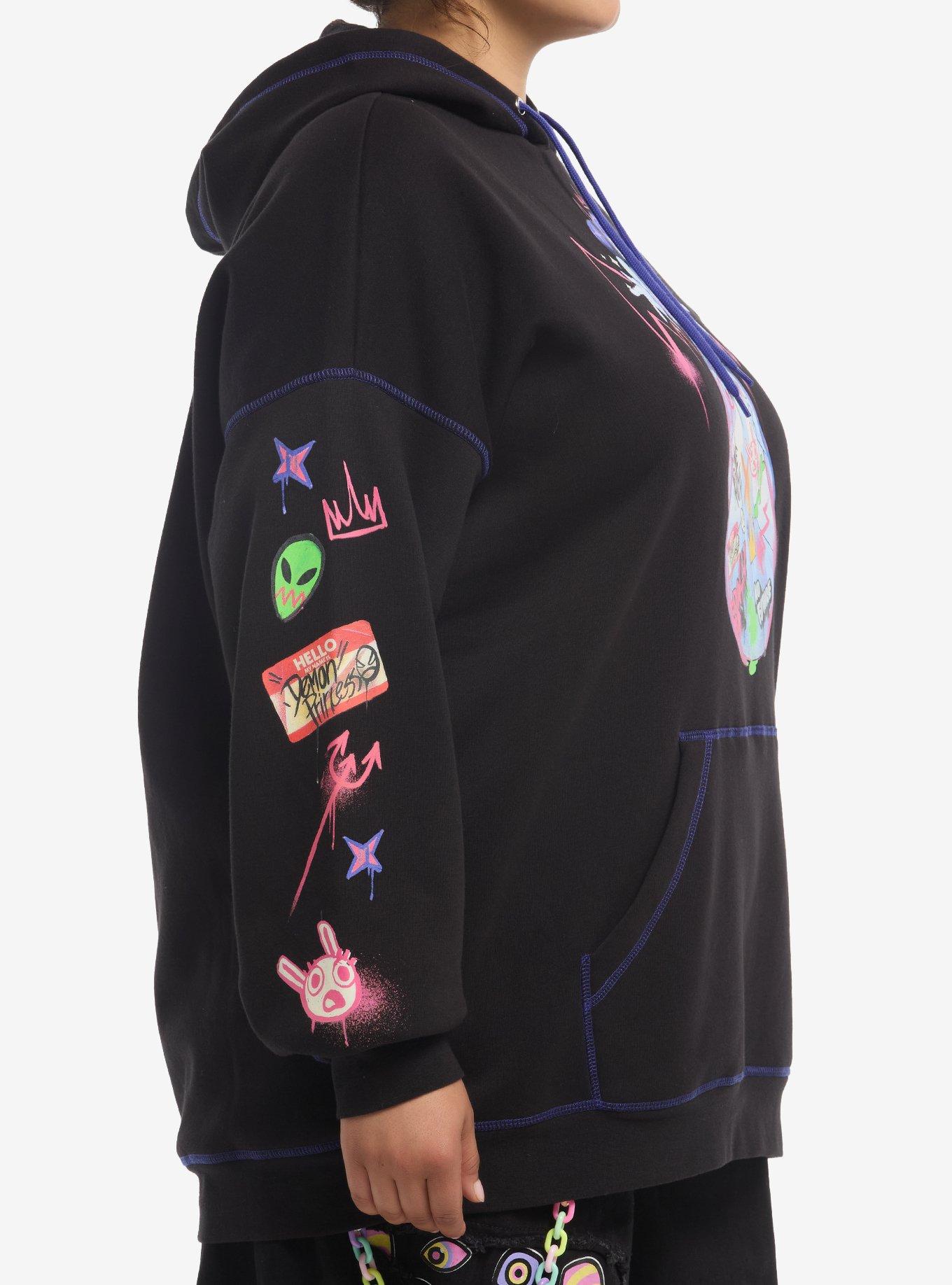 Knights Of Guinevere Graffiti Girls Oversized Hoodie Plus Size, MULTI, alternate - view 4