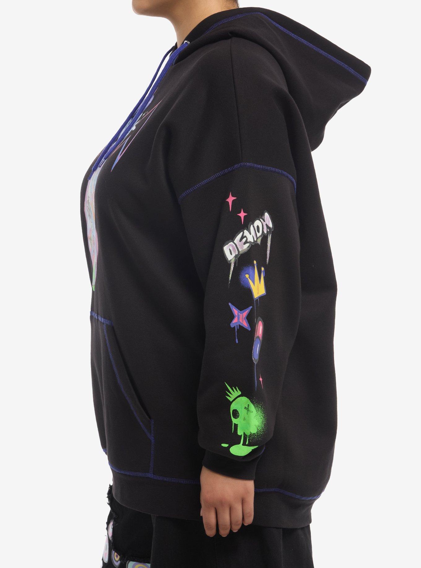 Knights Of Guinevere Graffiti Girls Oversized Hoodie Plus Size, MULTI, alternate - view 5