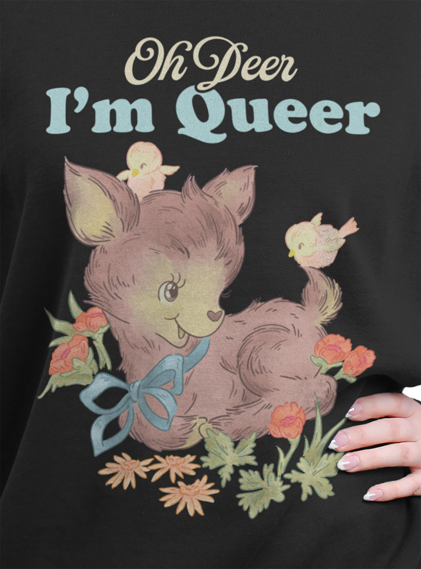 Queer Deer Pride Girls Oversized Sweatshirt Hot Topic Exclusive, , hi-res