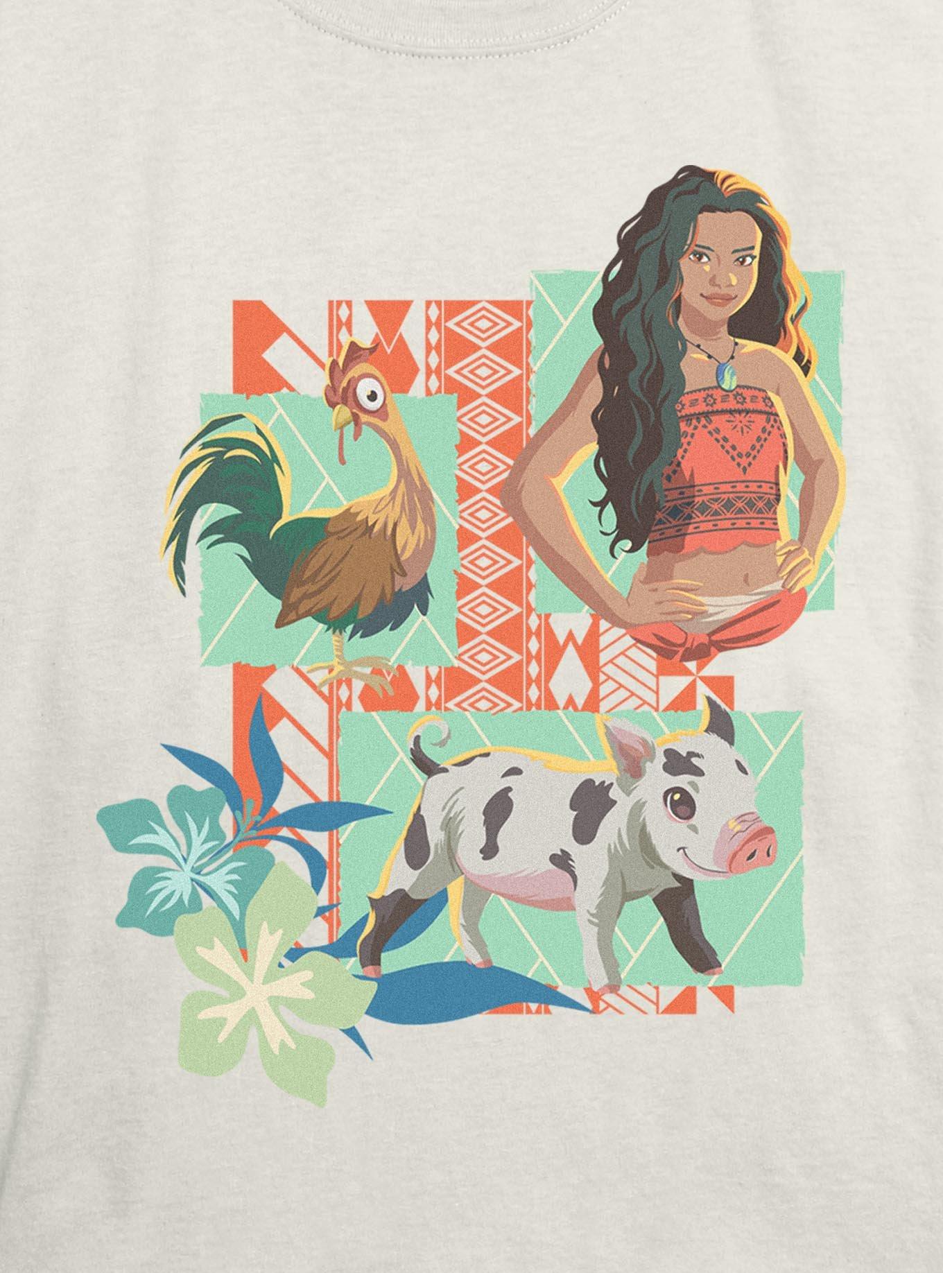 Disney Moana Live Action Moana Pua And Hei Hei Collage Girls Skimmer T-Shirt, , hi-res