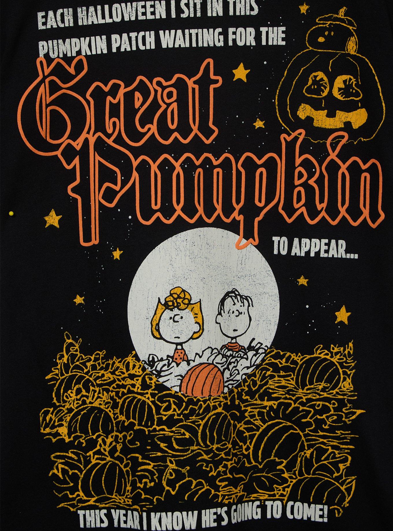 Peanuts It's the Great Pumpkin, Charlie Brown Puff Print T-Shirt - BoxLunch Exclusive, BLACK, alternate - view 3