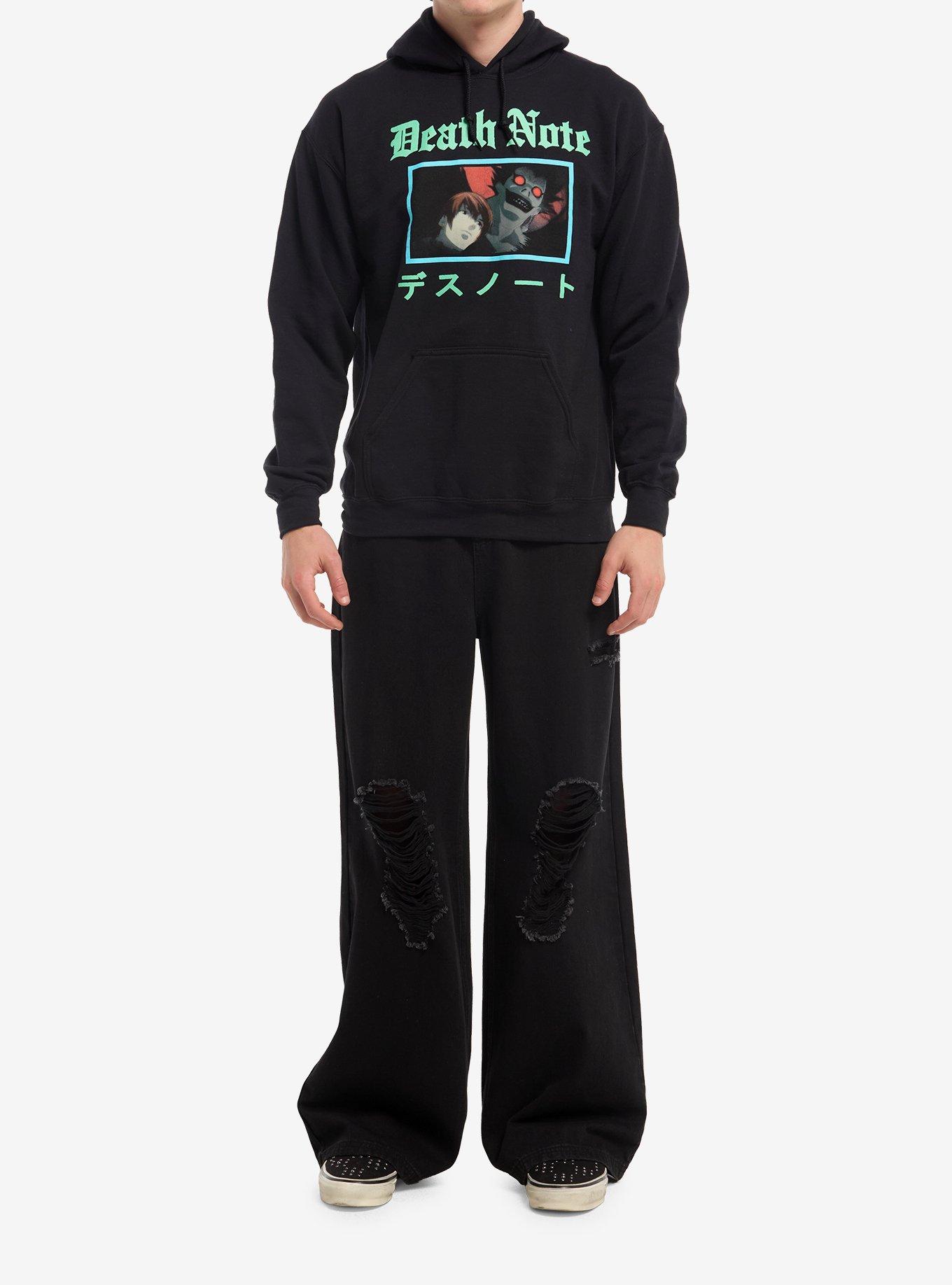 Death Note Light & Ryuk Panel Hoodie, GREY, alternate - view 3