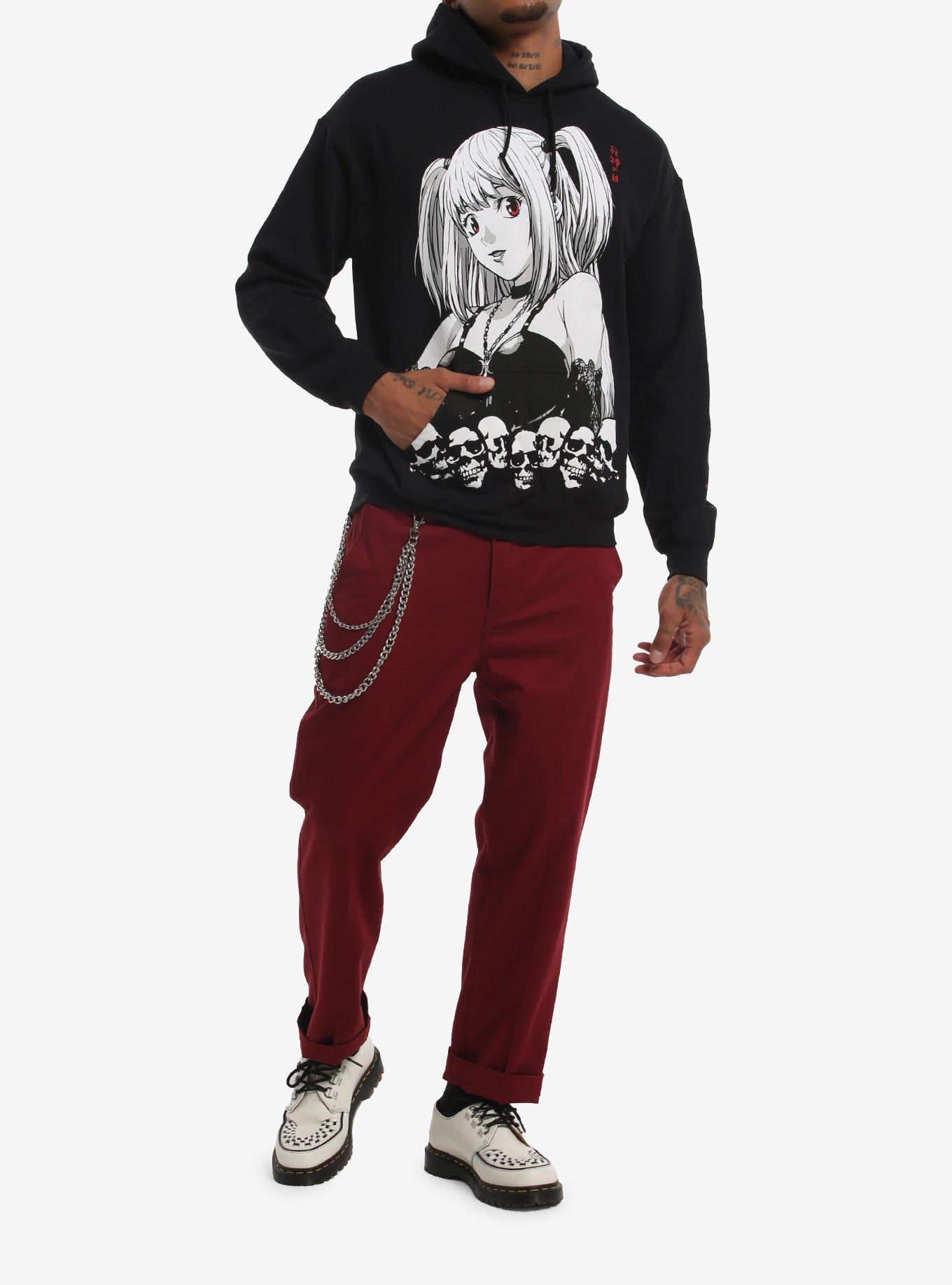 Death Note Group Skulls Jumbo Print Hoodie, BLACK, alternate - view 3