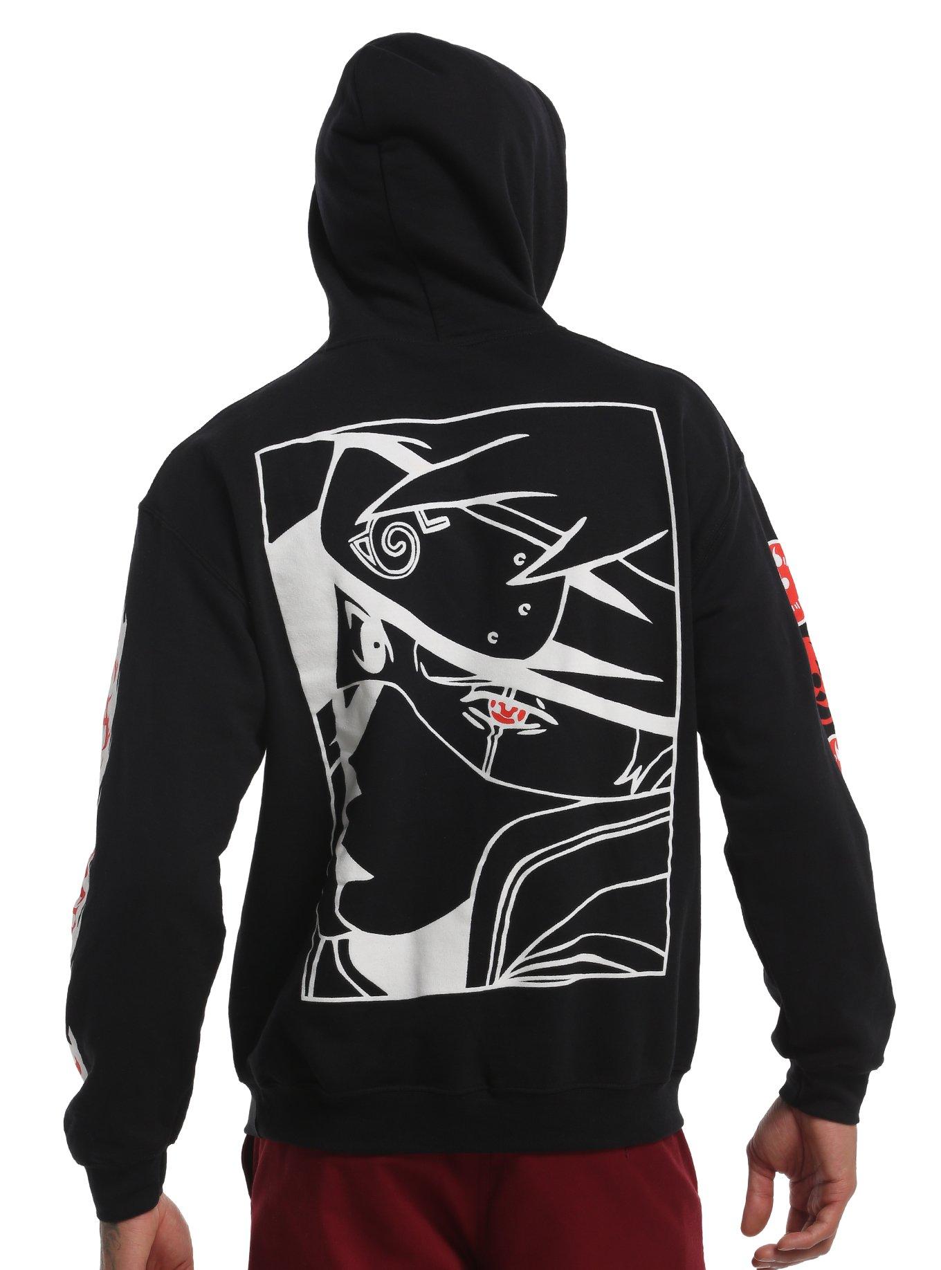 Naruto Shippuden Kakashi Contrast Art Hoodie, BLACK, alternate - view 2