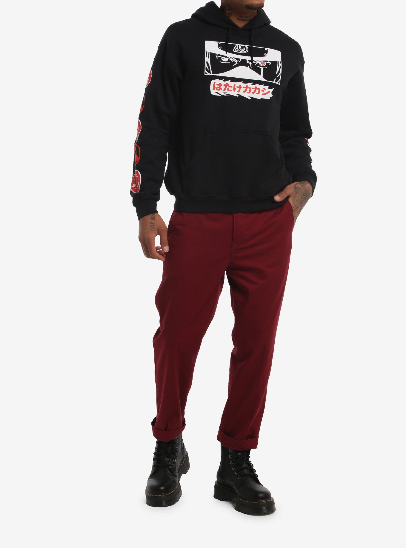 Naruto Shippuden Kakashi Contrast Art Hoodie, BLACK, alternate - view 3