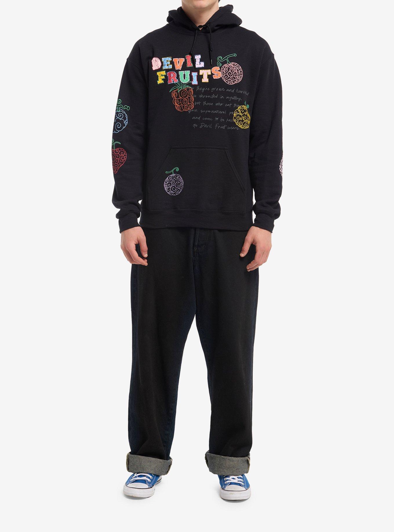 One Piece Devil Fruits Sketch Hoodie, BLACK, alternate - view 3