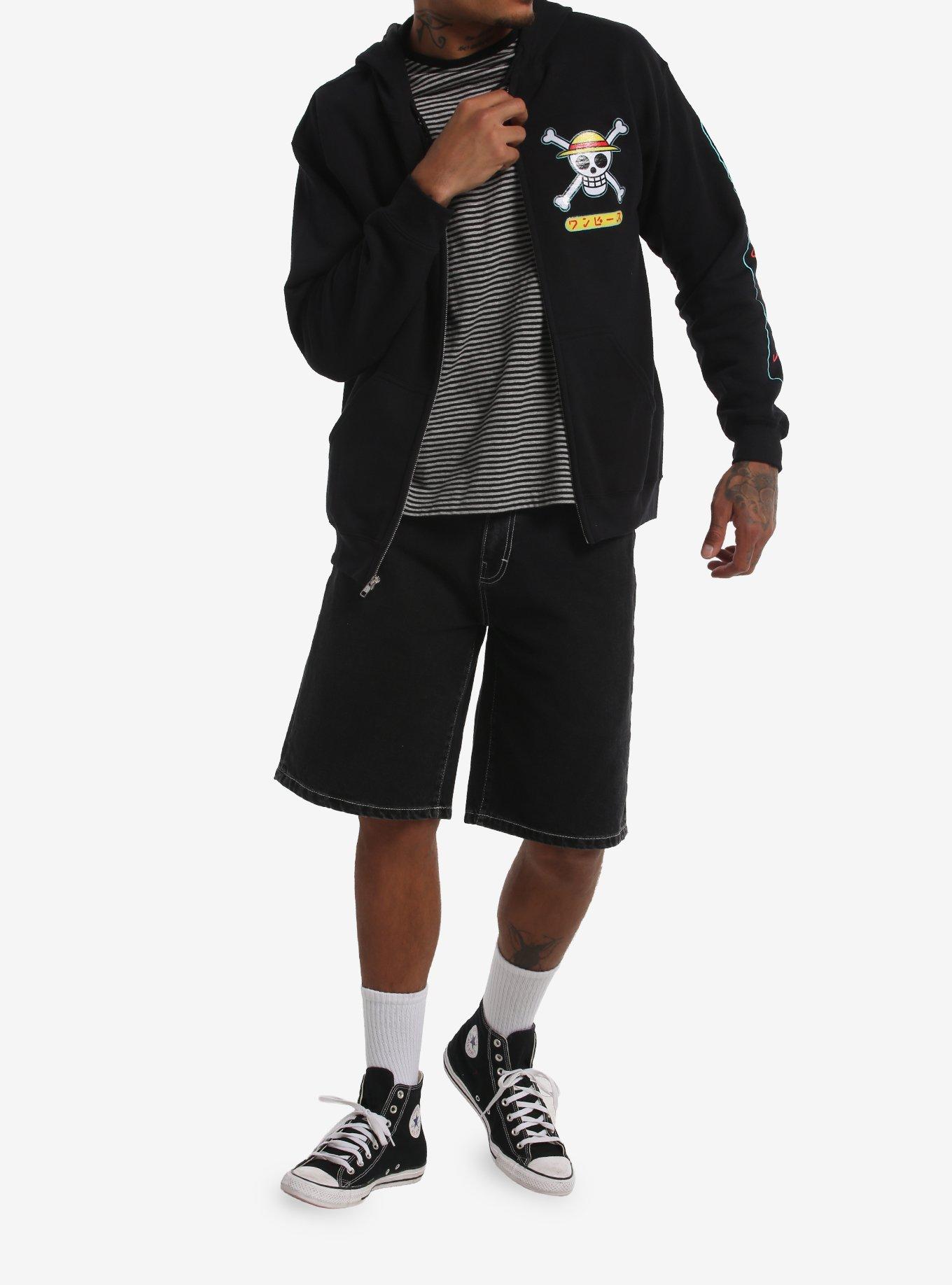 One Piece Luffy Portrait Hoodie, BLACK, alternate - view 3