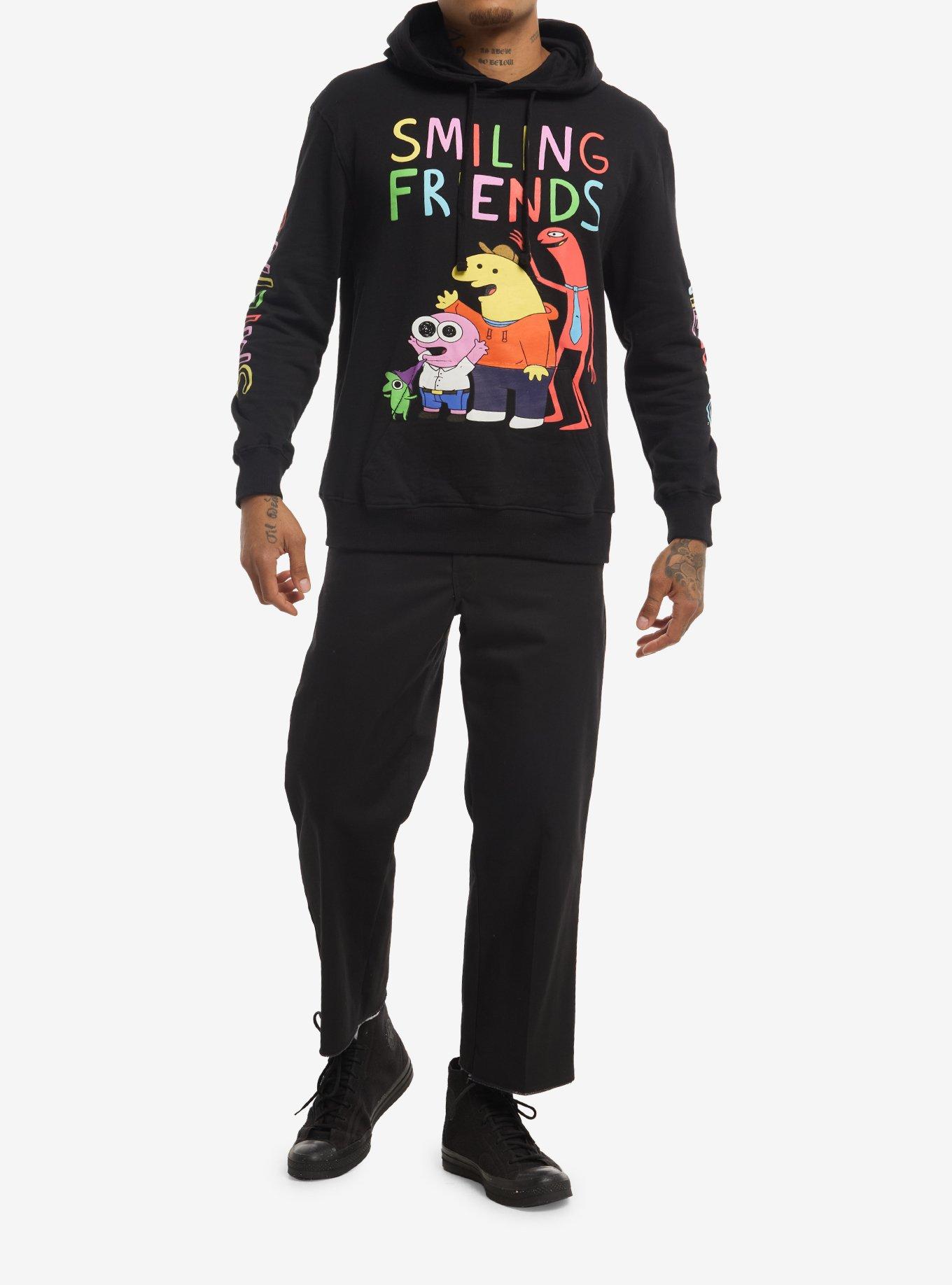 Smiling Friends Group Hoodie, BLACK, alternate - view 3