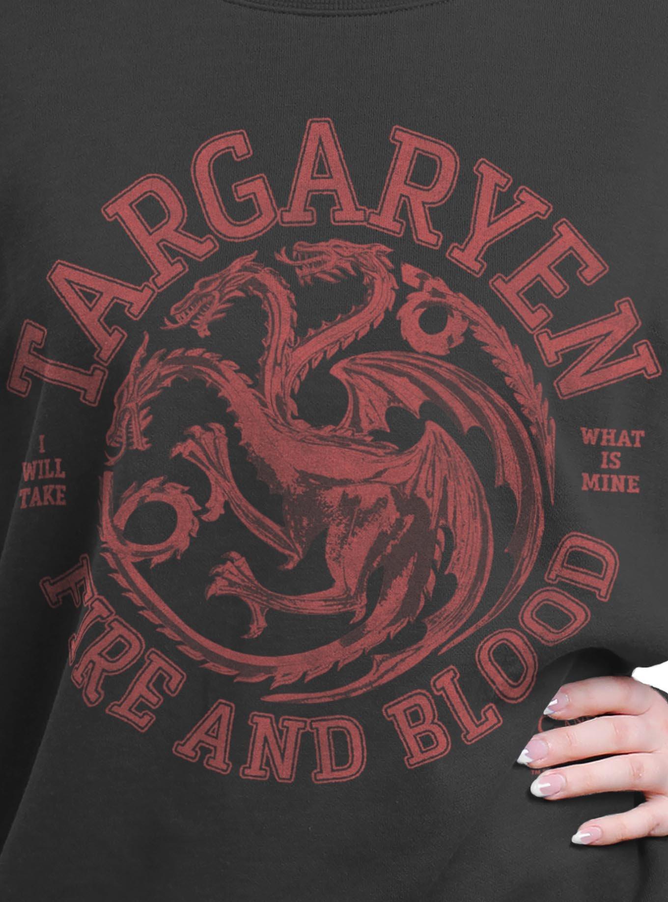 Game Of Thrones Collegiate Targaryen Womens Oversized Sweatshirt, , hi-res