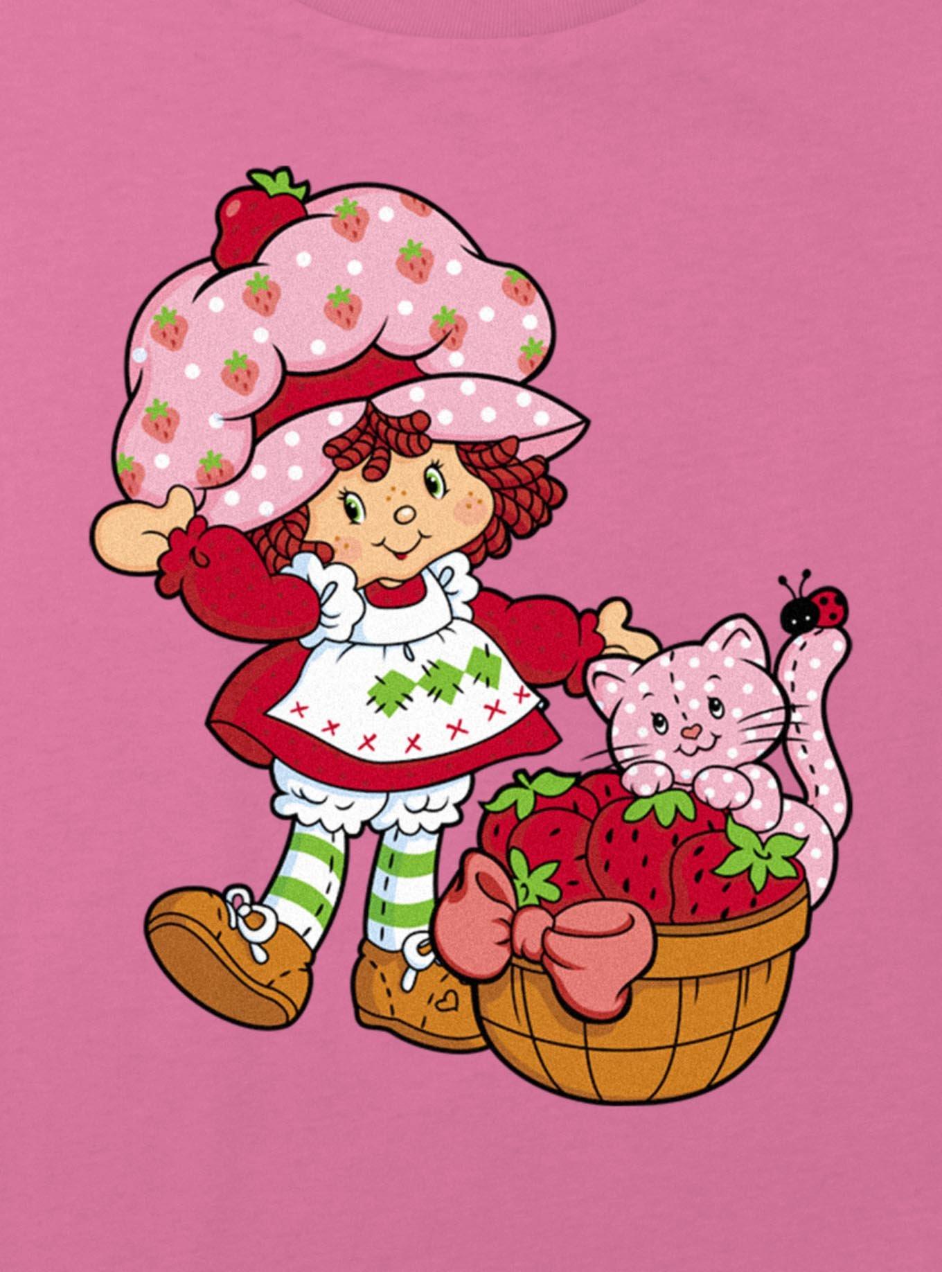 Strawberry Shortcake Custard Basket Youth Girls Boxy Crop T-Shirt, PINK, alternate - view 2