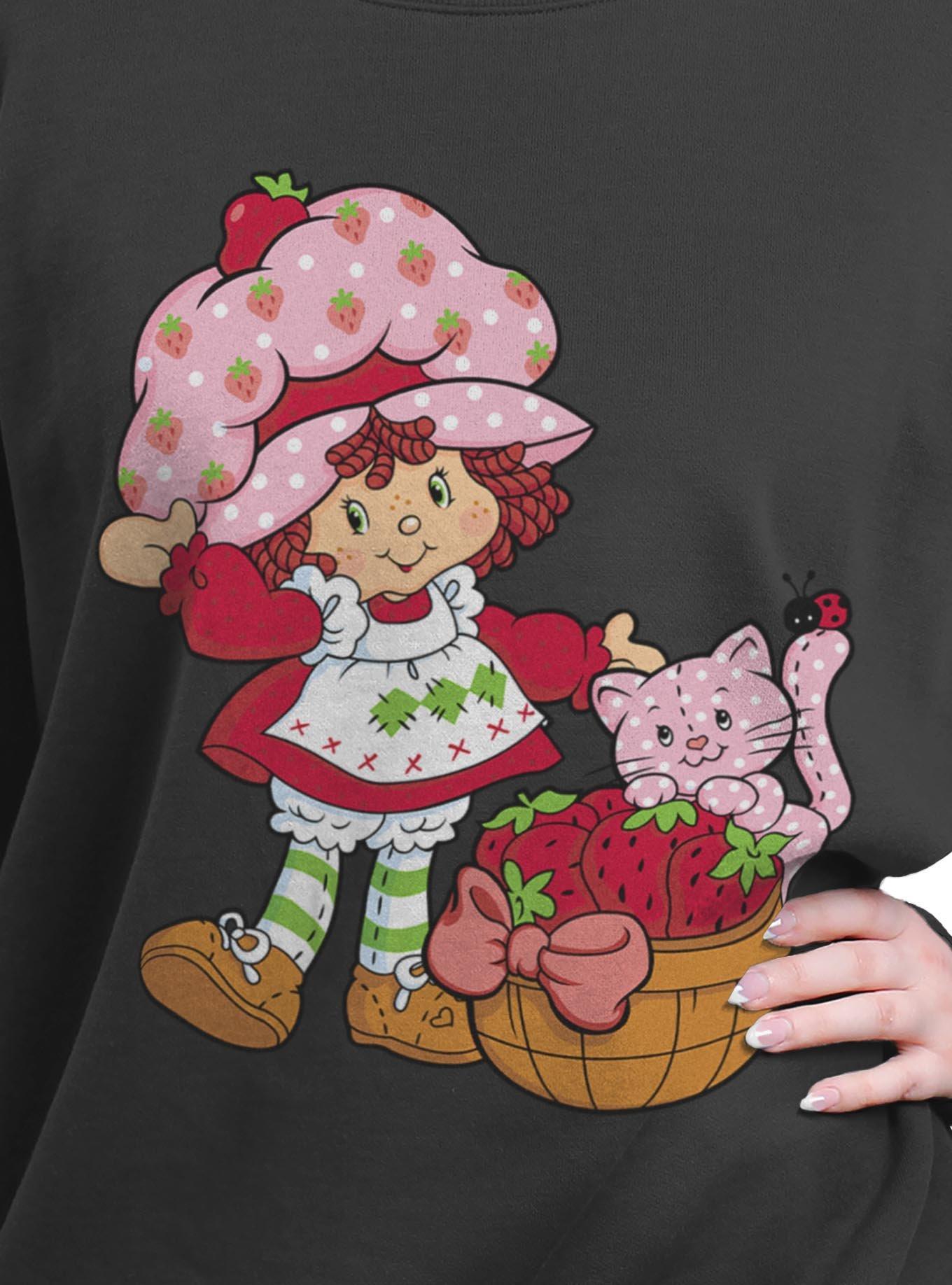 Strawberry Shortcake Custard Basket Womens Oversized Sweatshirt, , hi-res