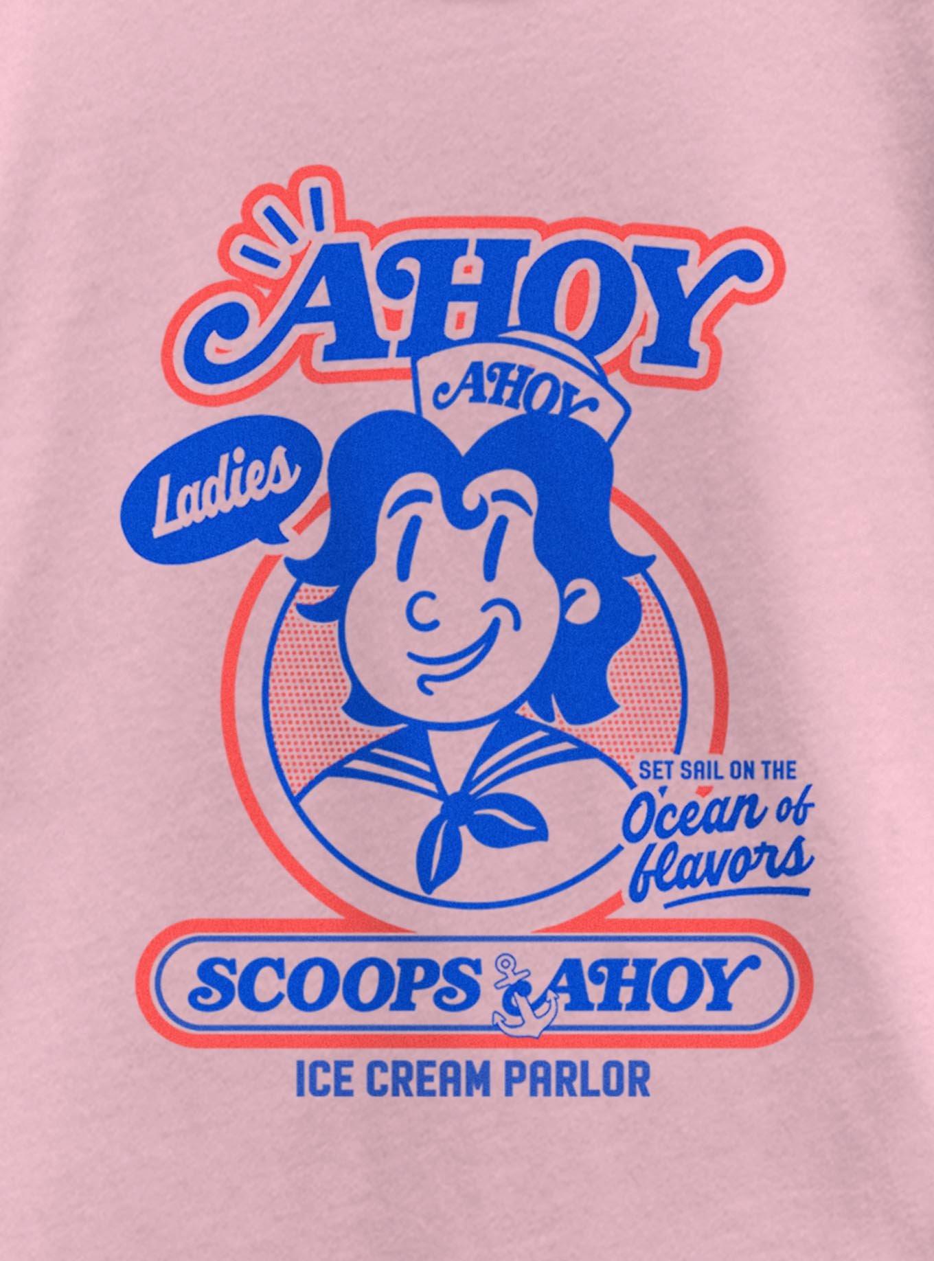 Stranger Things Retro Ahoy Badge Youth Girls T-Shirt, PINK, alternate - view 2