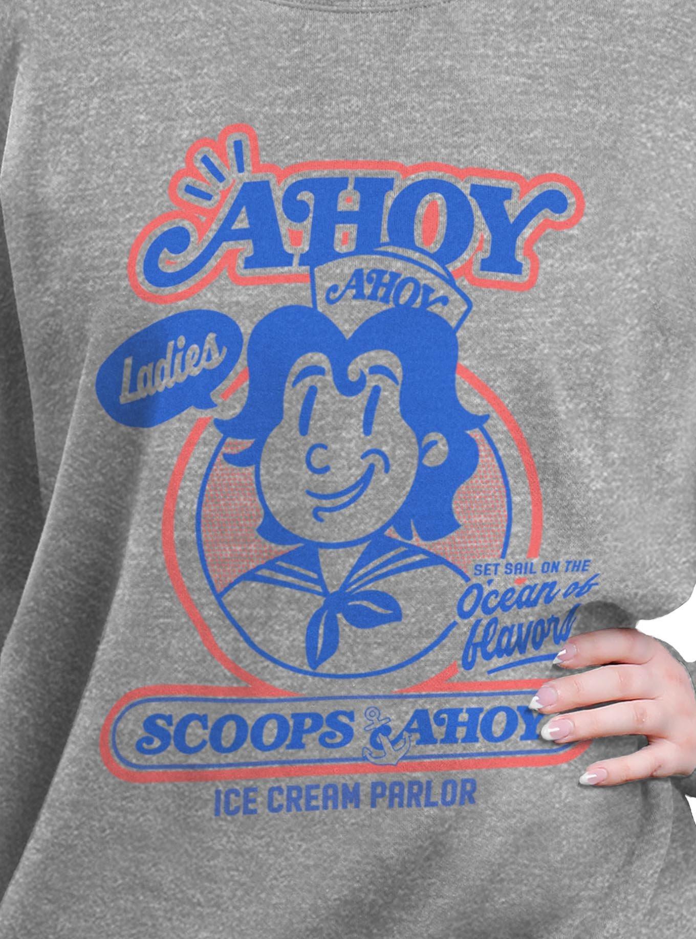 Stranger Things Retro Ahoy Badge Womens Oversized Sweatshirt
