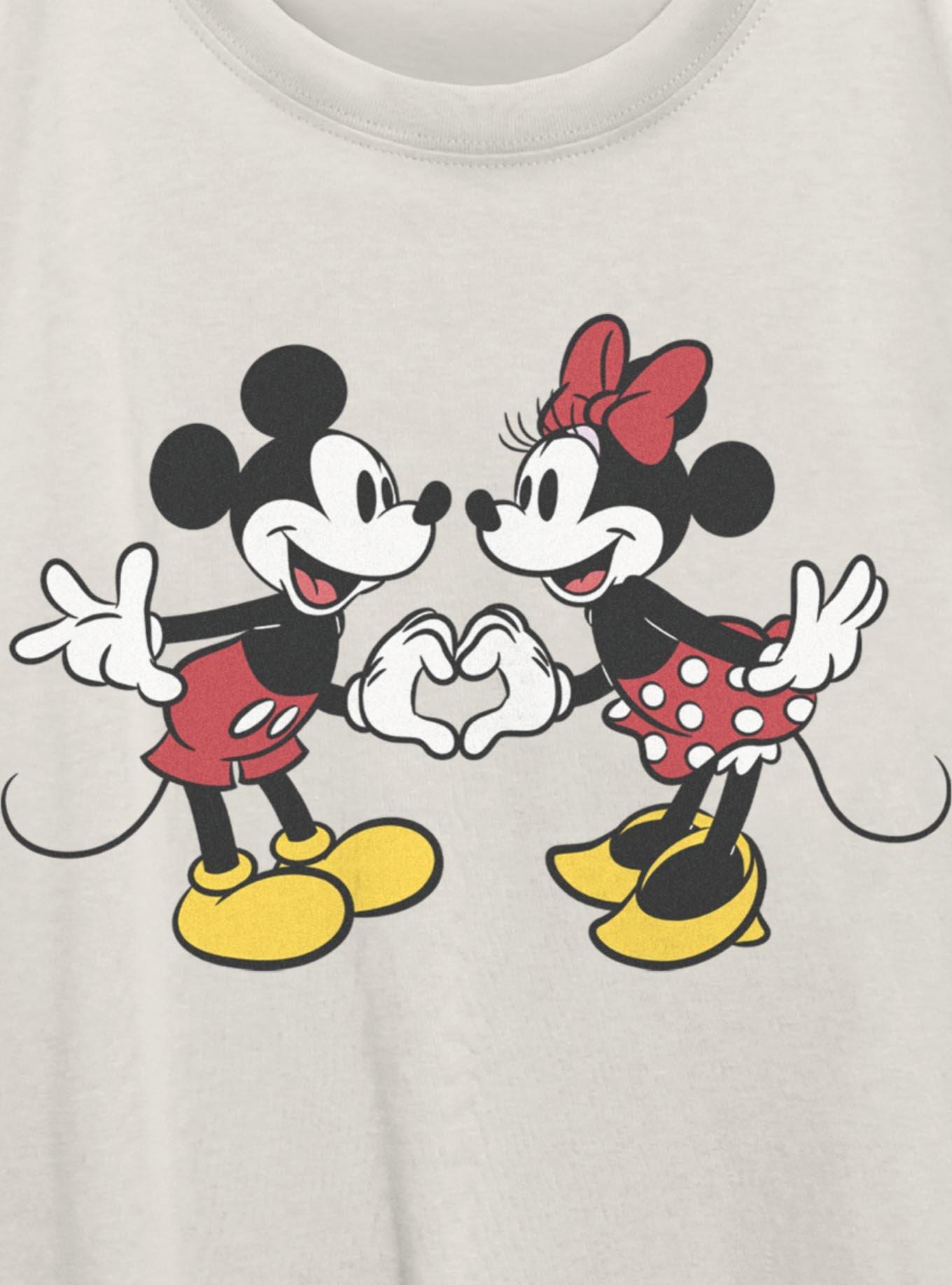 Disney Mickey Mouse Couple Heart Womens Oversized T-Shirt, EGRET, alternate - view 2