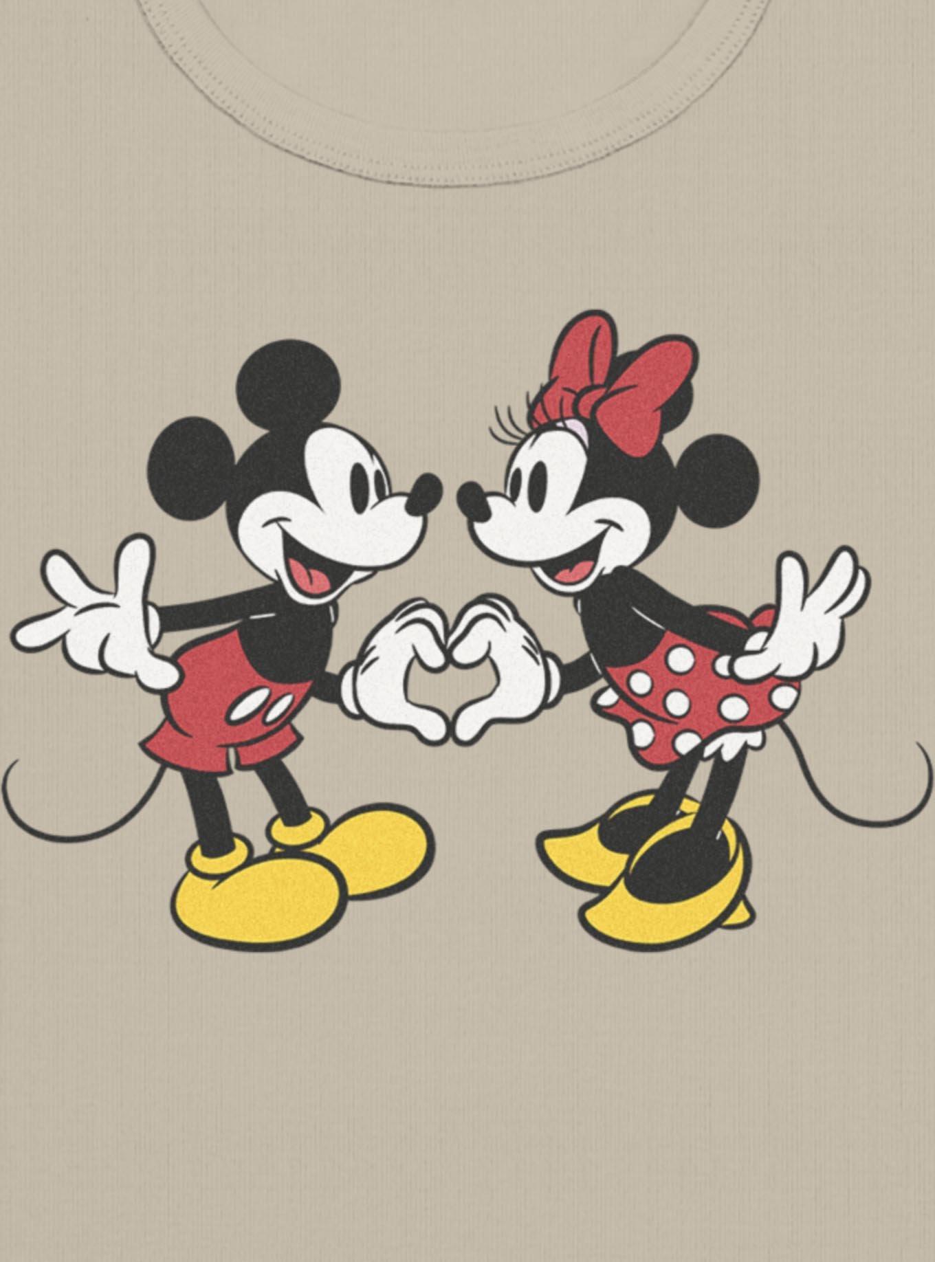 Disney Mickey Mouse Couple Heart Womens Baby Tee