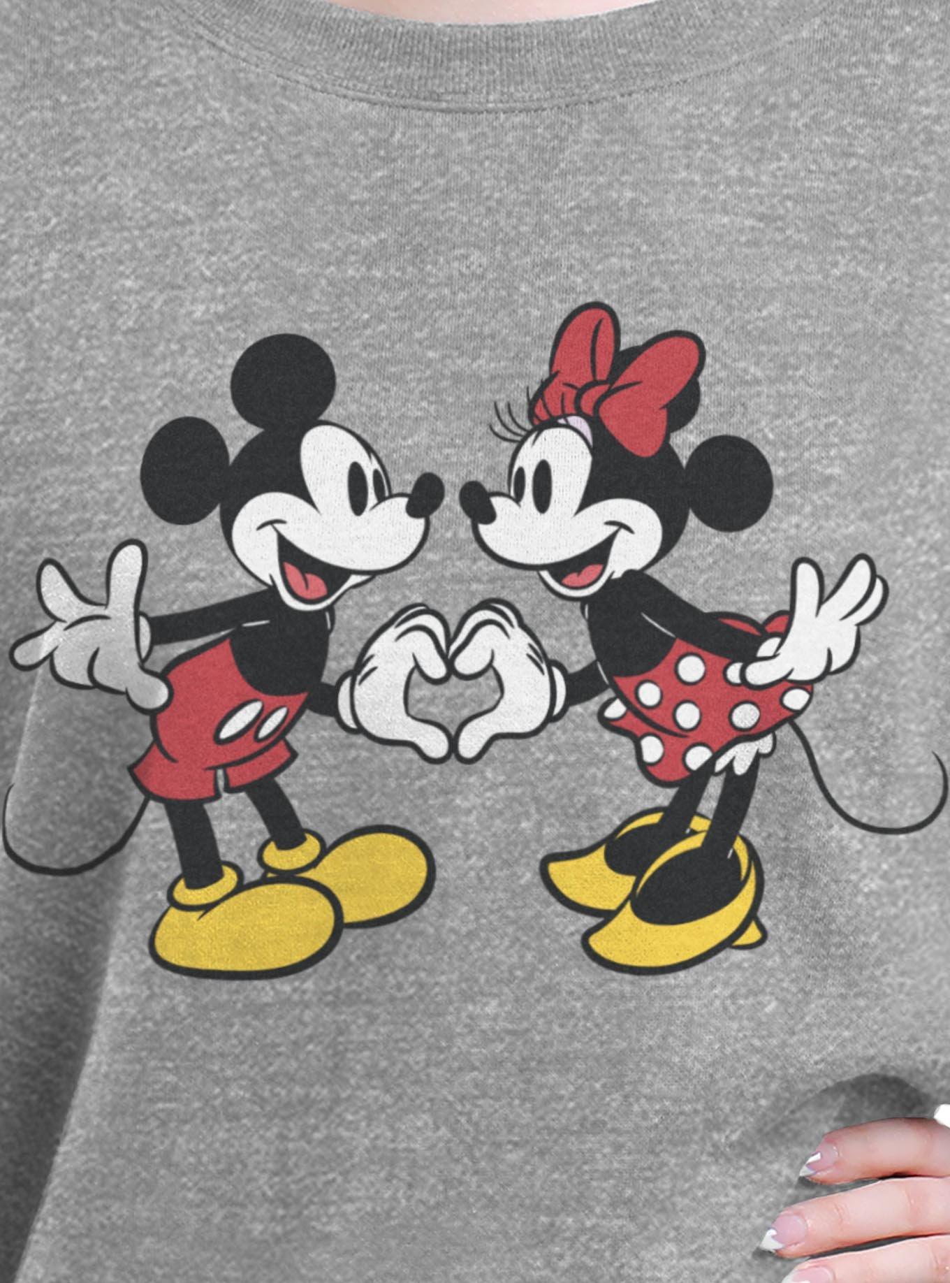 Disney Mickey Mouse Couple Heart Womens Oversized Sweatshirt, , hi-res