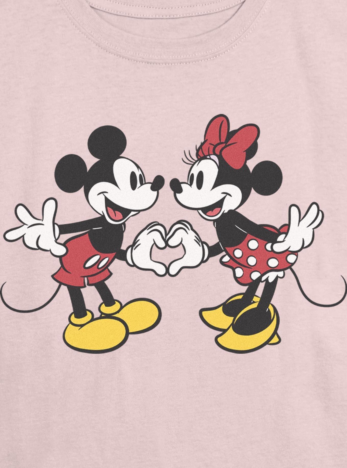 Disney Mickey Mouse Couple Heart Womens Skimmer Tee