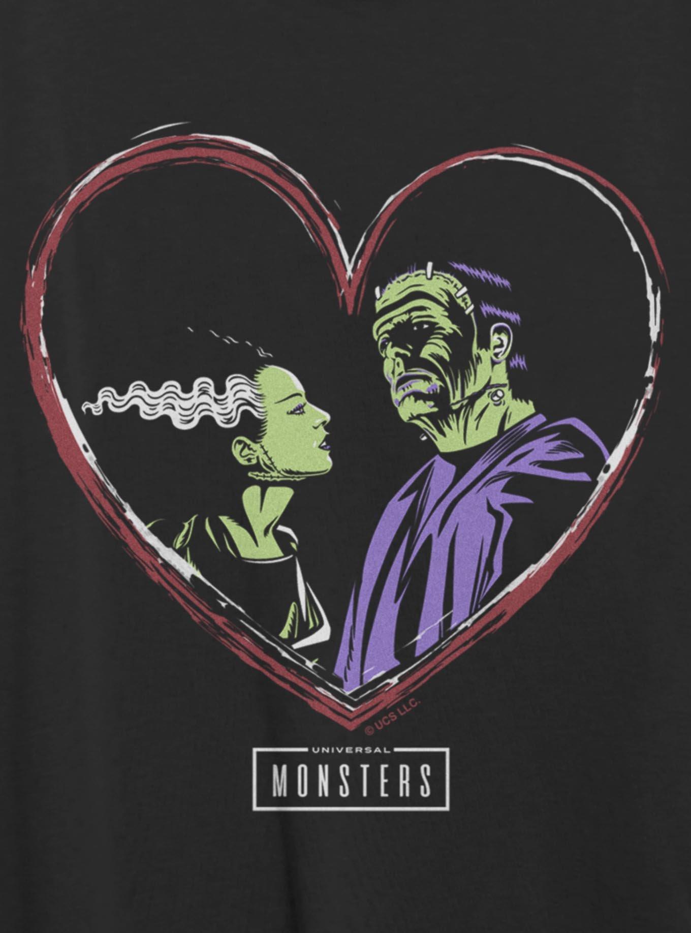 Universal Monsters Frankenstein & Bride Of Love Womens Oversized T-Shirt