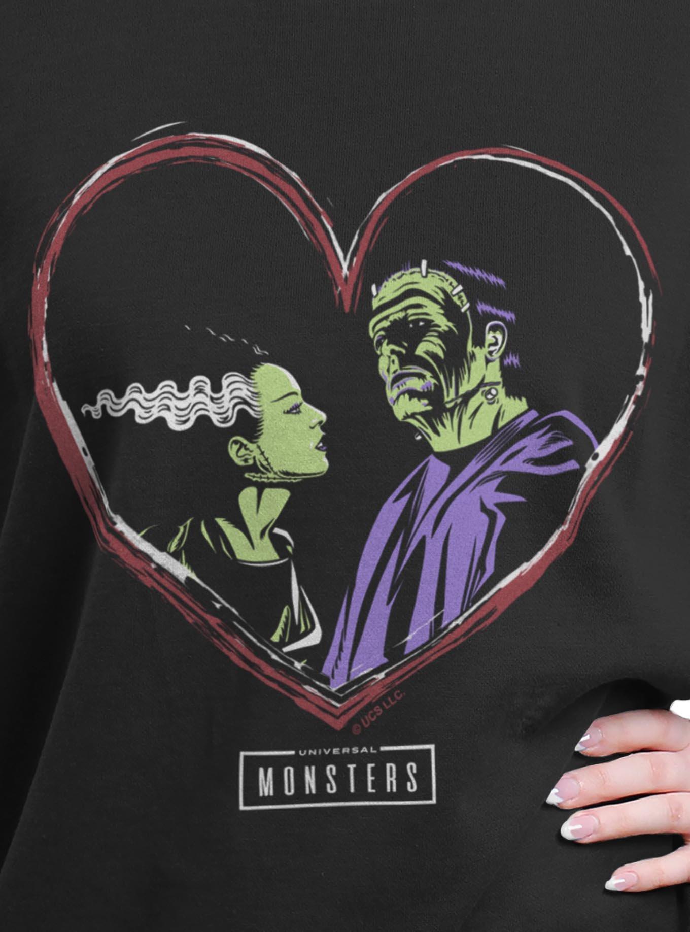 Universal Monsters Frankenstein & Bride Of Frankenstein Love Womens Oversized Sweatshirt, , hi-res
