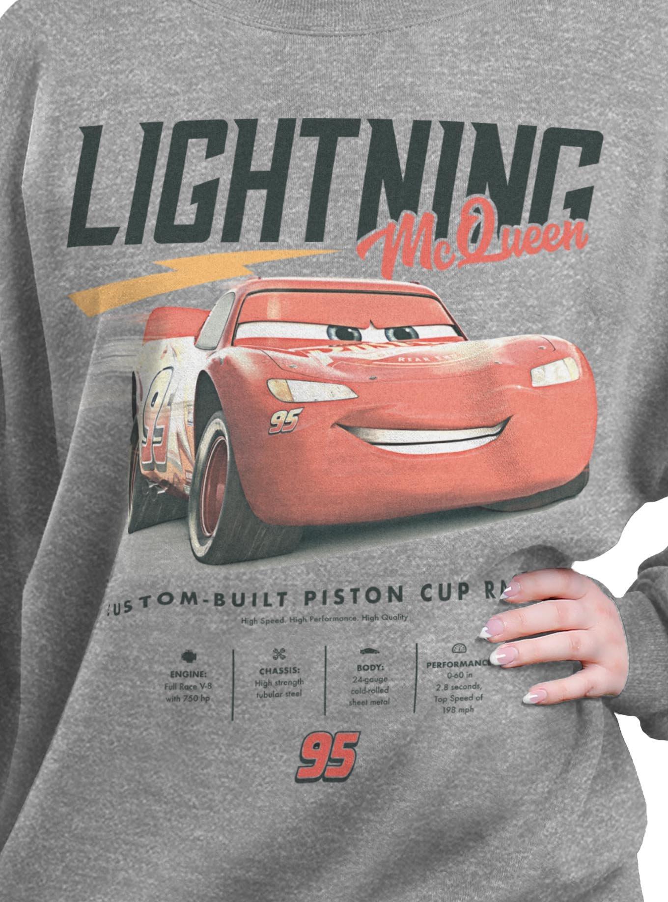 Disney Pixar Cars Lightning McQueen Stats Womens Oversized Sweatshirt, , hi-res