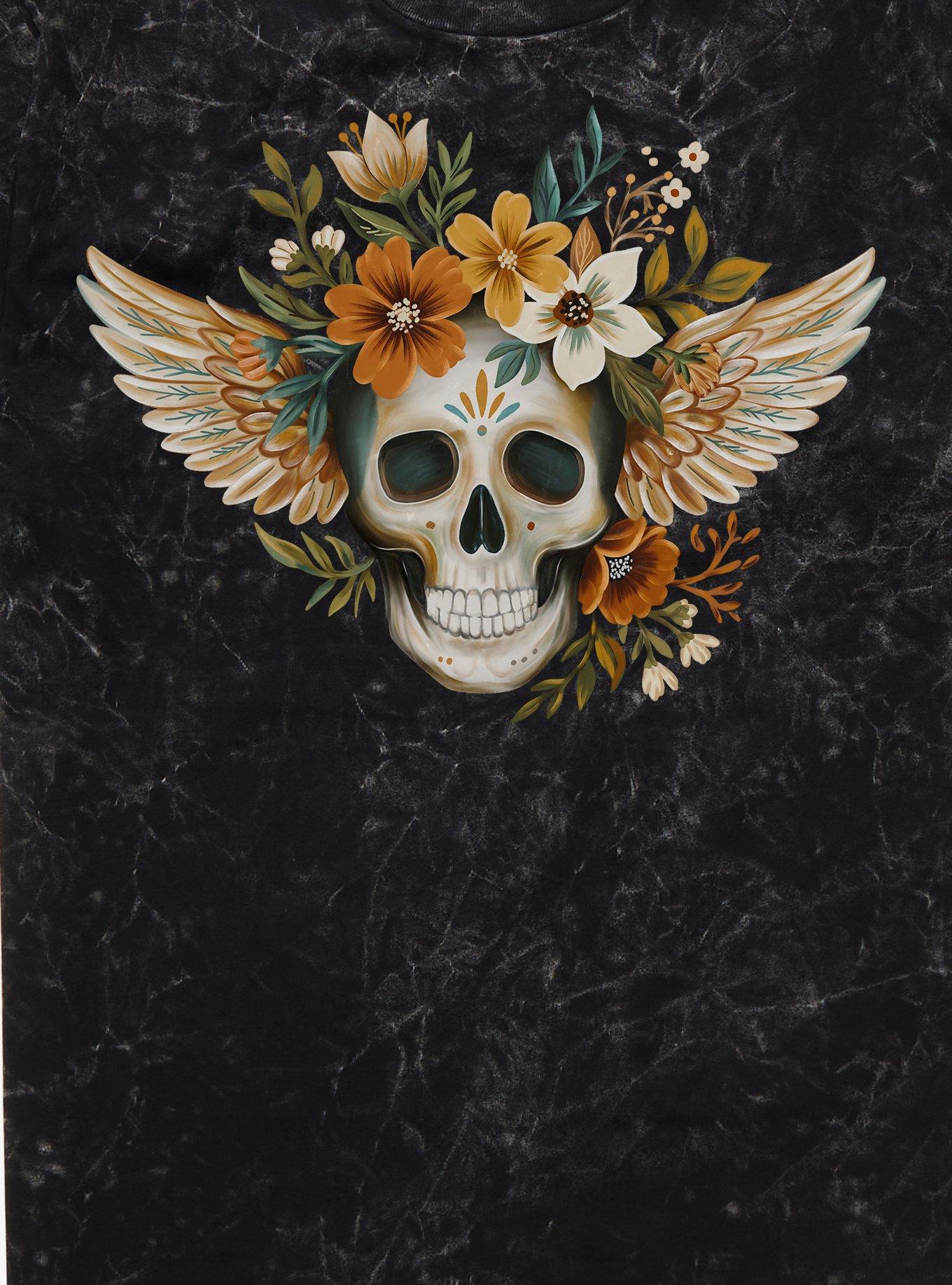 Cosmic Skull Garden Mineral Wash T-Shirt, , hi-res