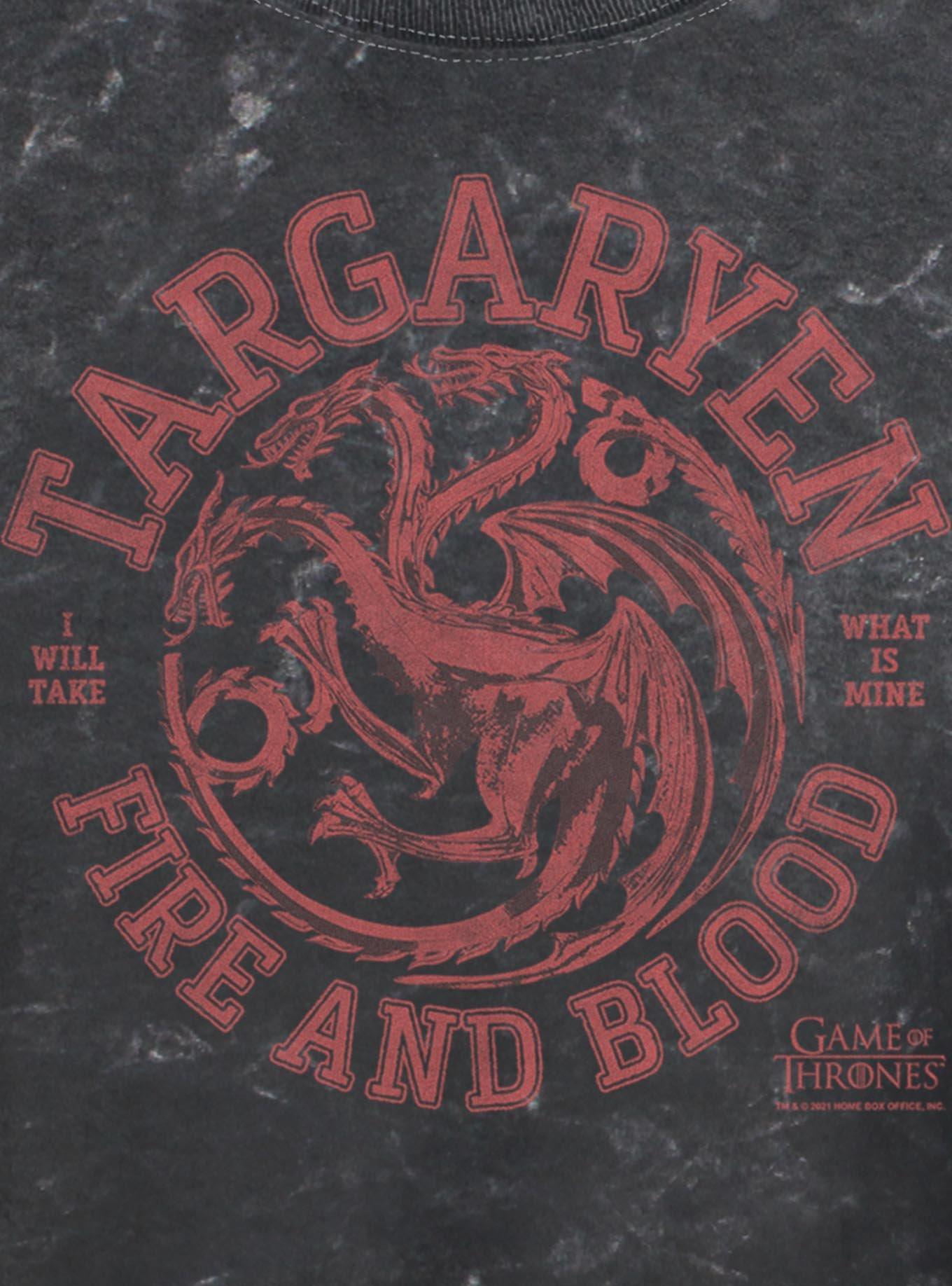 Game Of Thrones Collegiate Targaryen Mineral Wash Womens Crop T-Shirt