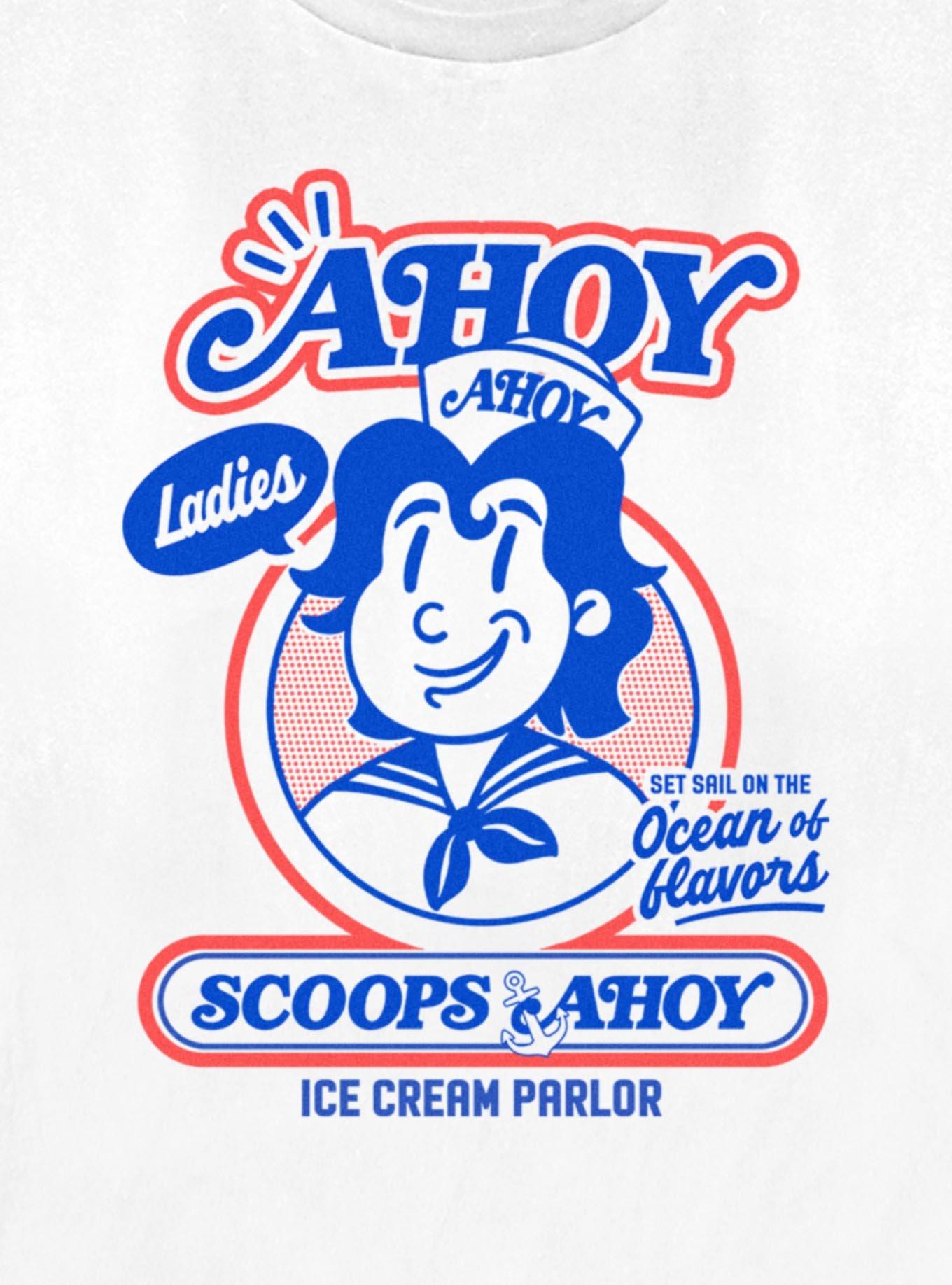 Stranger Things Retro Ahoy Badge Womens T-Shirt, WHITE, alternate - view 2