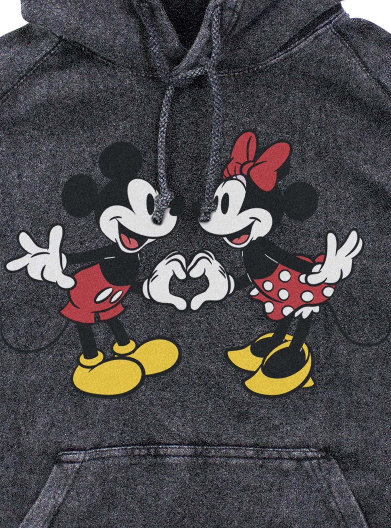 Disney Mickey Mouse Couple Heart Mineral Wash Hoodie