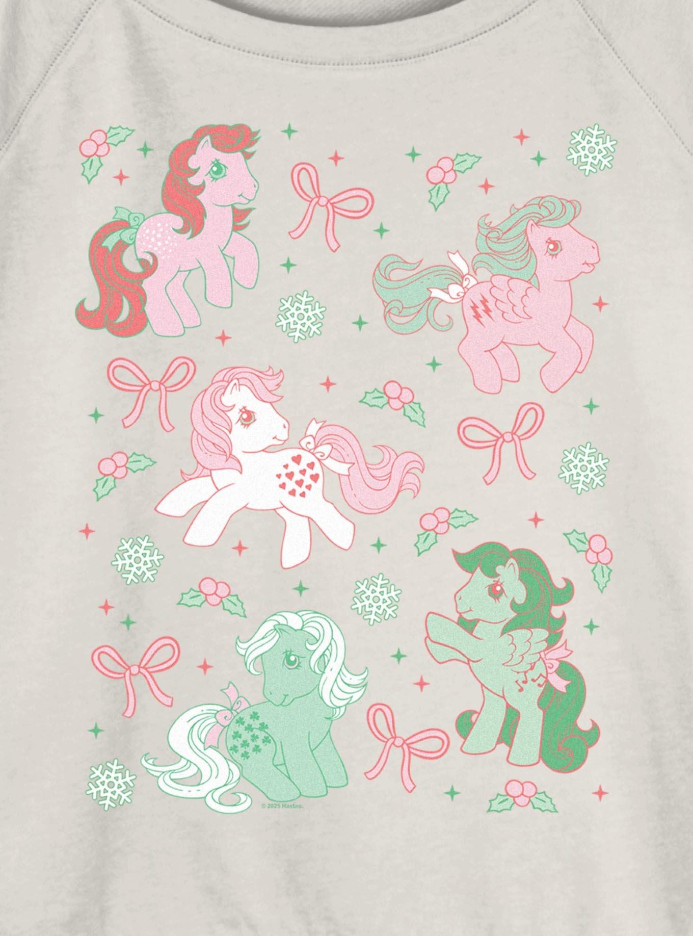 My Little Pony Cute Christmas Pony Womens Slouchy Sweatshirt, EGRET, alternate - view 2
