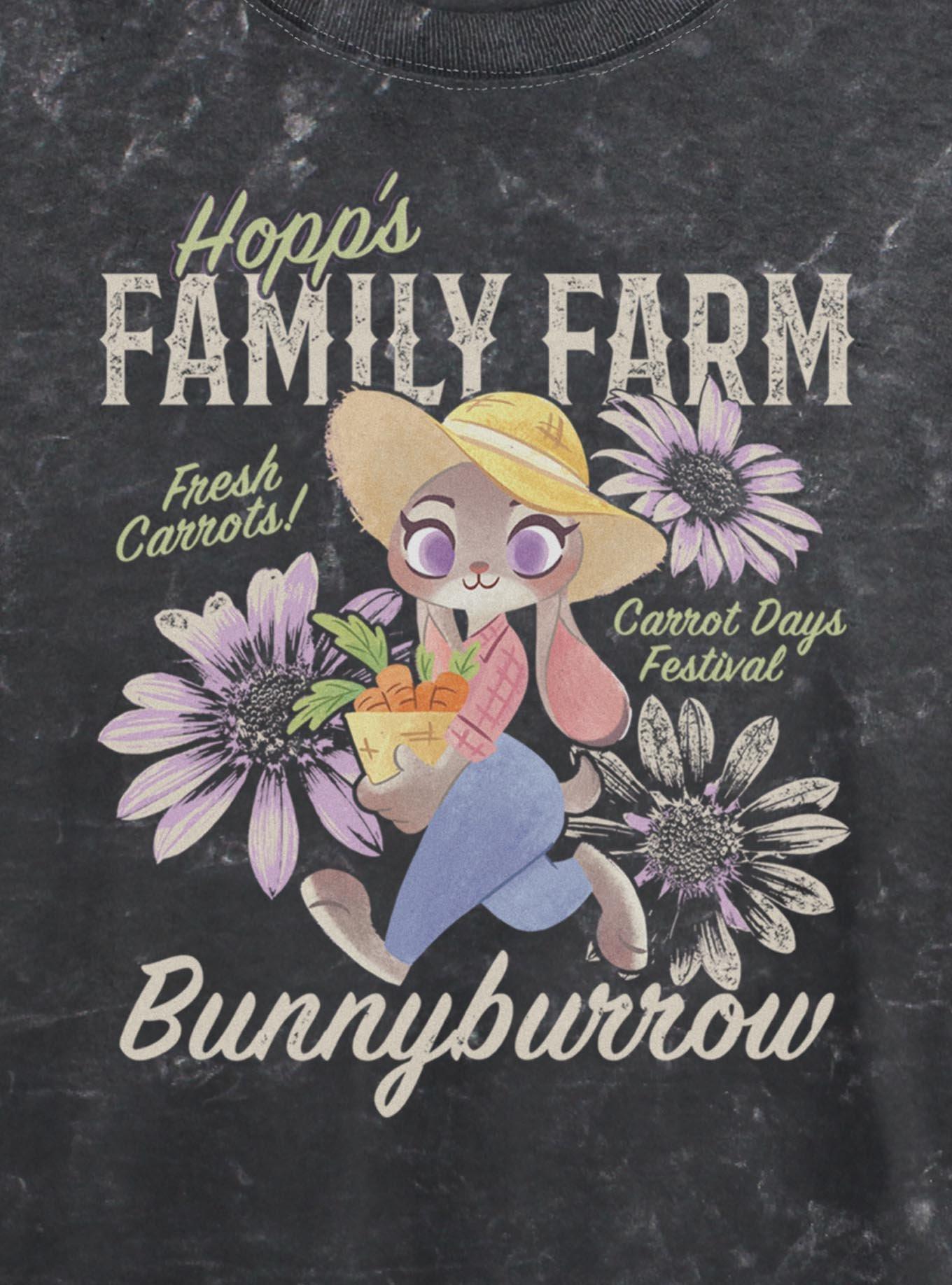 Disney Pixar Zootopia Family Farm Mineral Wash Womens Crop T-Shirt, , hi-res