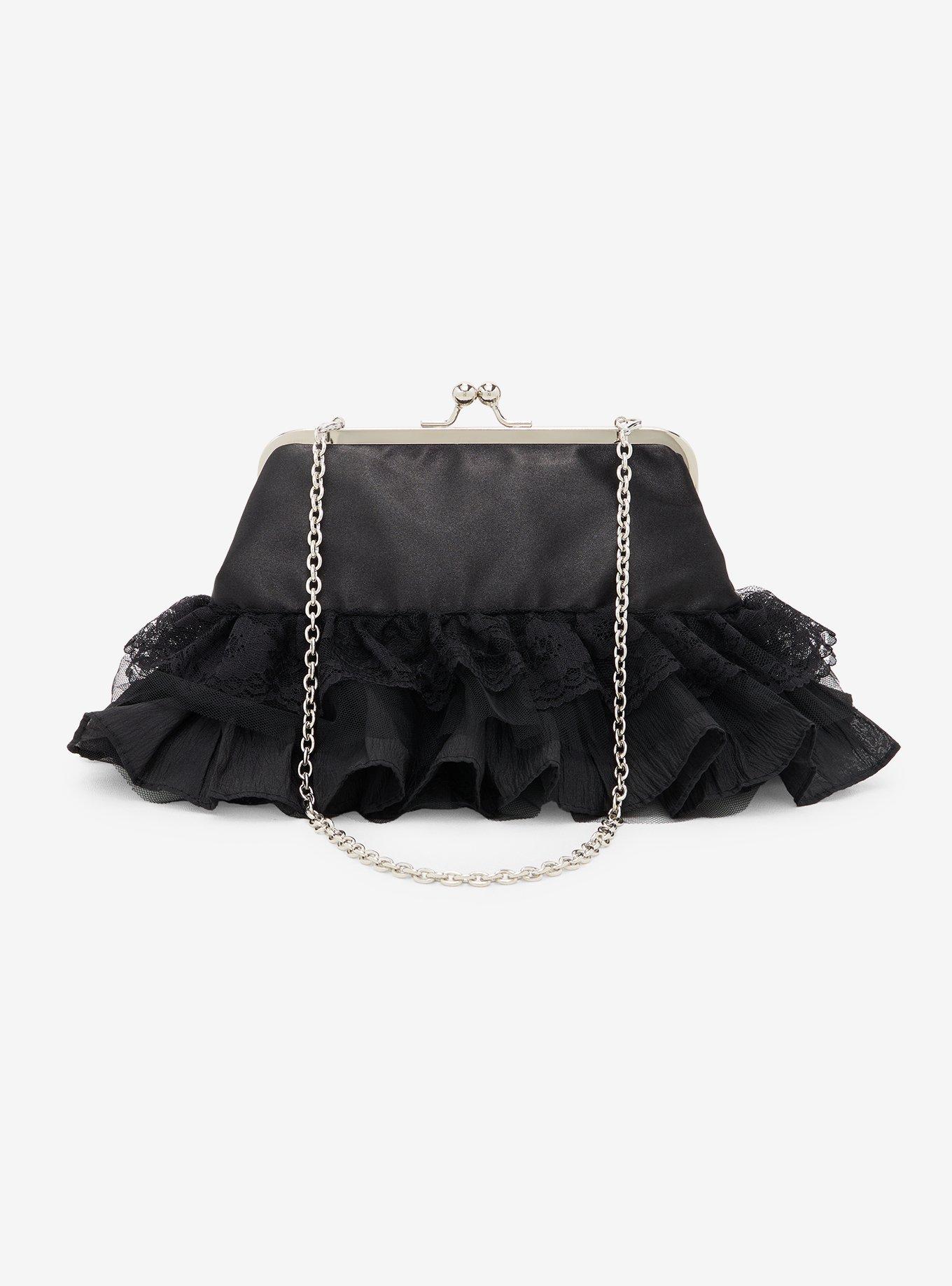 Sweet Society Pink Bow Ruffle Handbag, , alternate - view 3