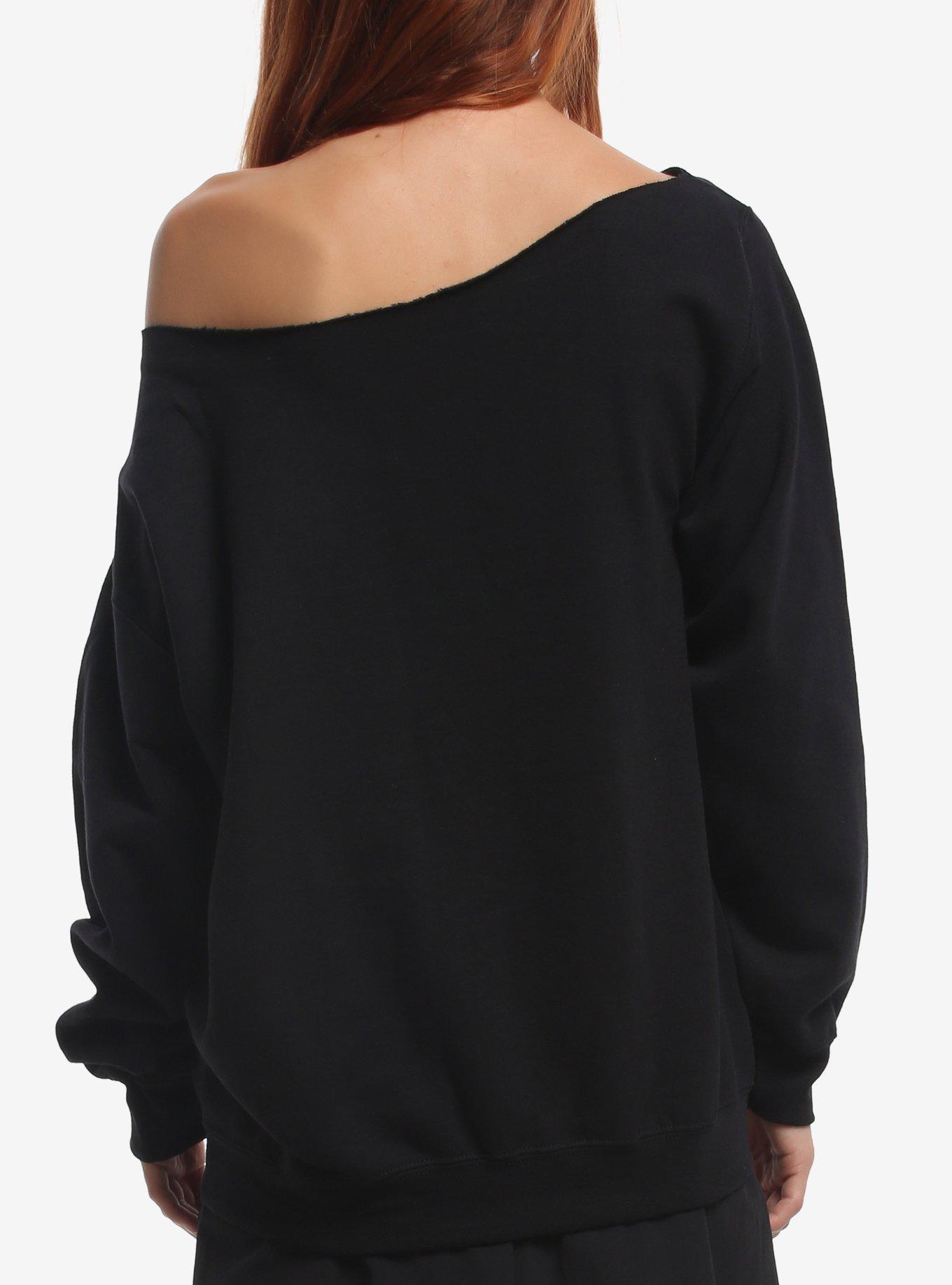 My Chemical Romance Let's Be Friends Girls Off-Shoulder Sweatshirt, BLACK, alternate - view 3