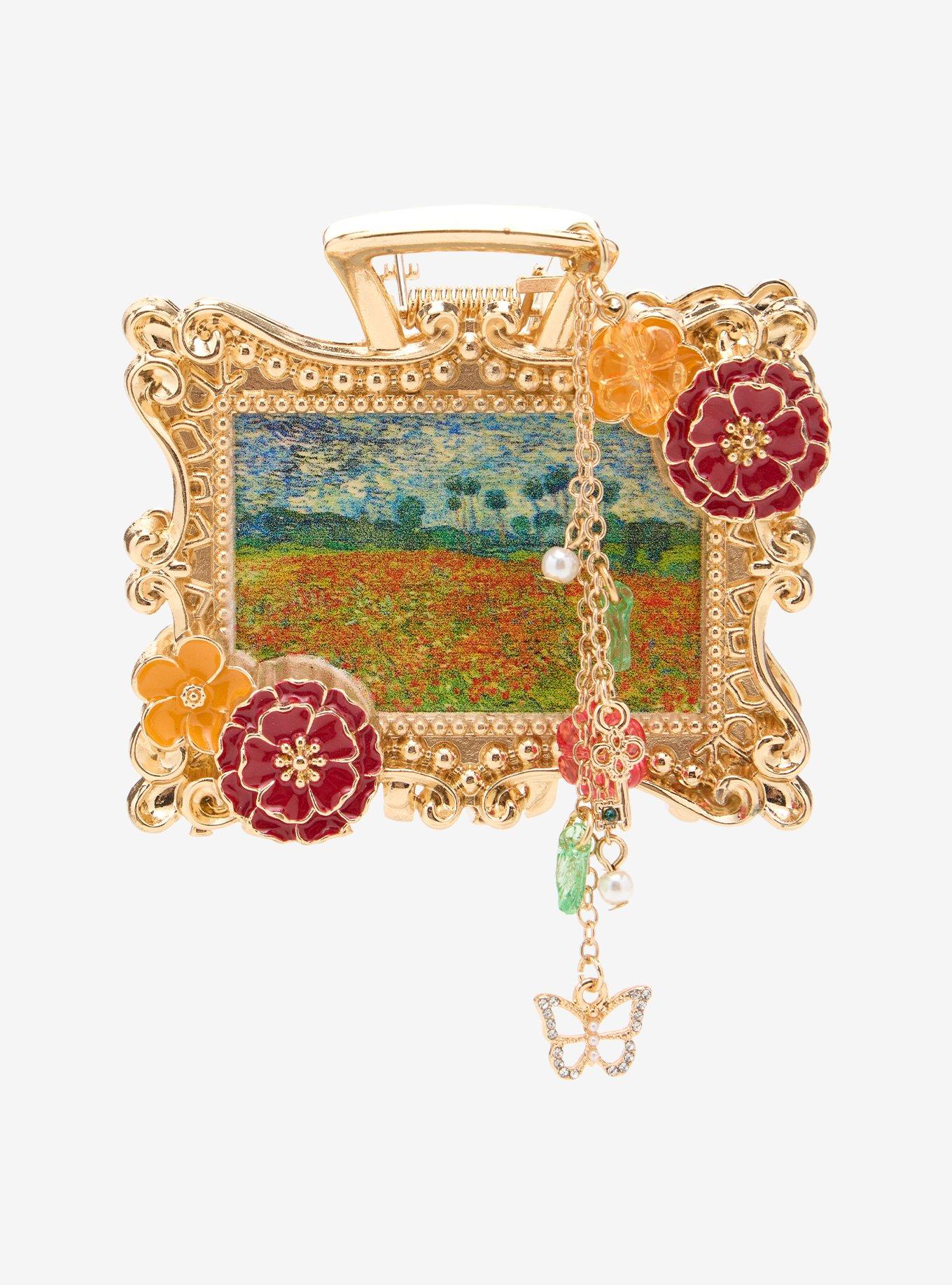 Thorn & Fable Van Gogh Flower Claw Hair Clip, , alternate - view 3