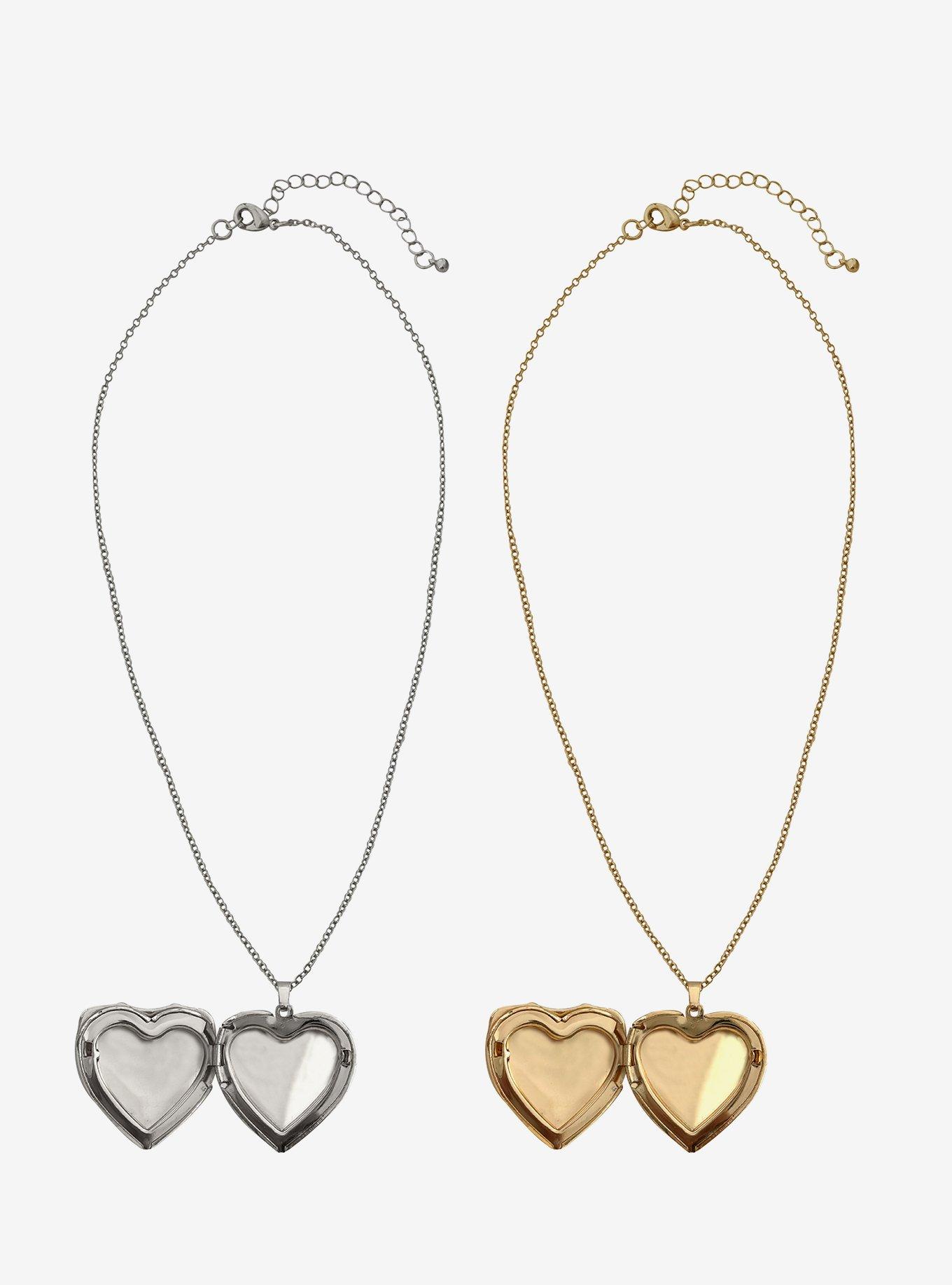 Thorn & Fable Monet & Van Gogh Heart Locket Best Friend Necklace Set, , alternate - view 3