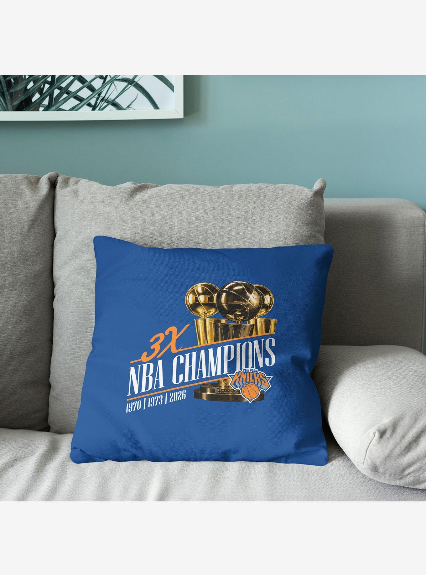 New York Knicks 2026 NBA Multi-Champs Legacy Throw Pillow, , alternate - view 3
