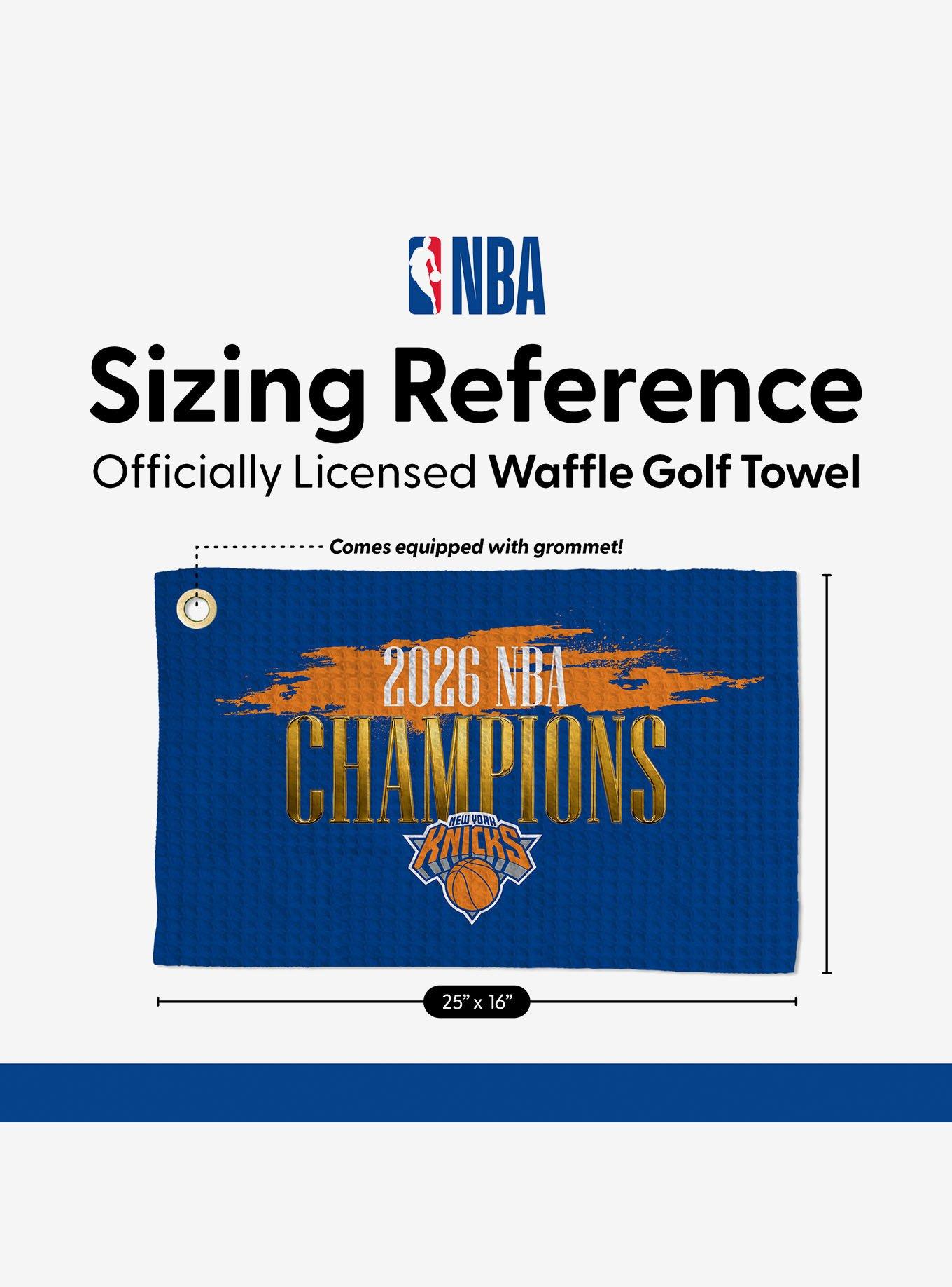 New York Knicks 2026 NBA Champions Pinnacle Waffle Printed Golf Towel, , alternate - view 5
