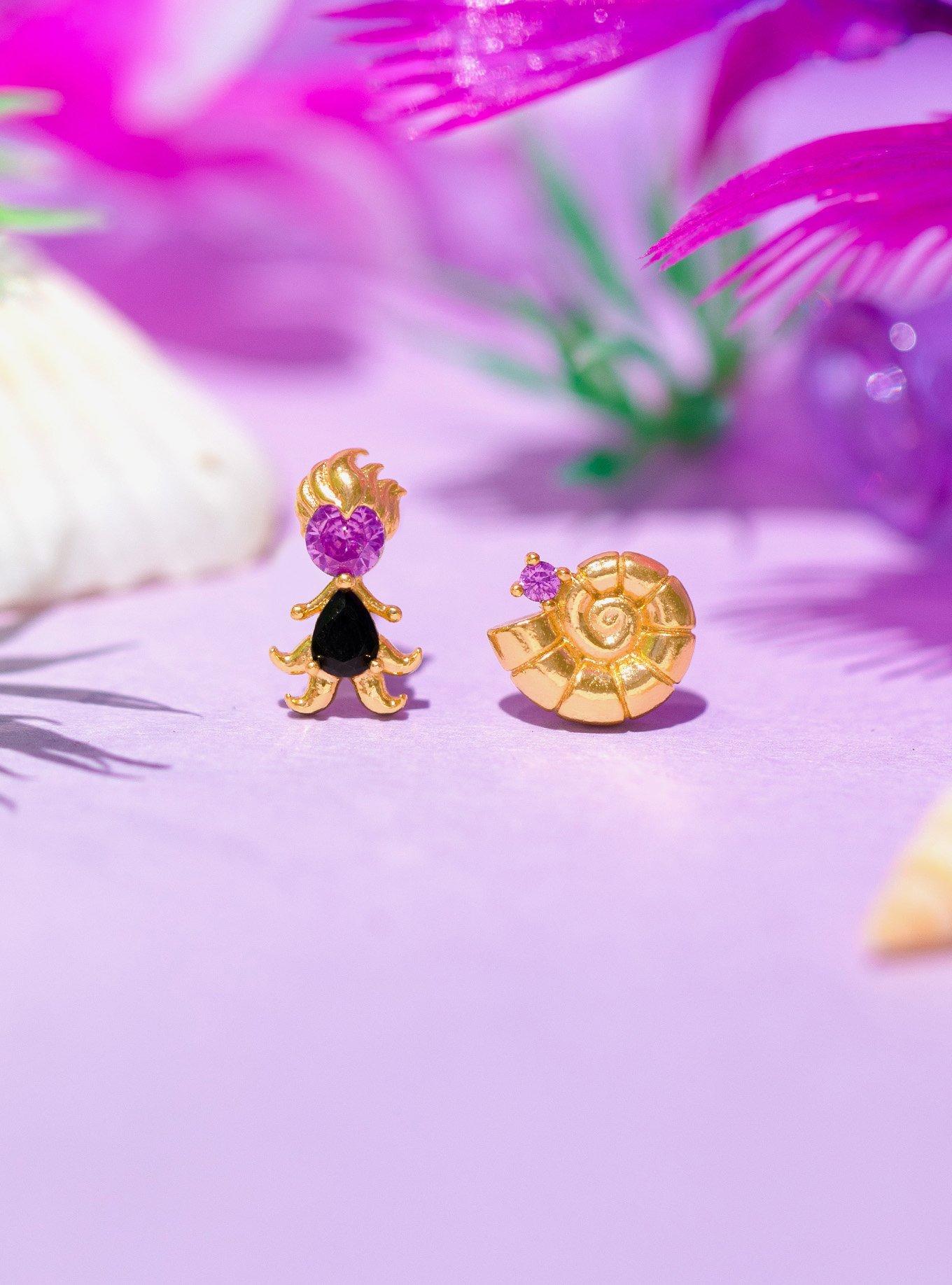 Girls Crew Disney The Little Mermaid Ursula Stud Earrings &mdash; BoxLunch Exclusive, , alternate - view 3