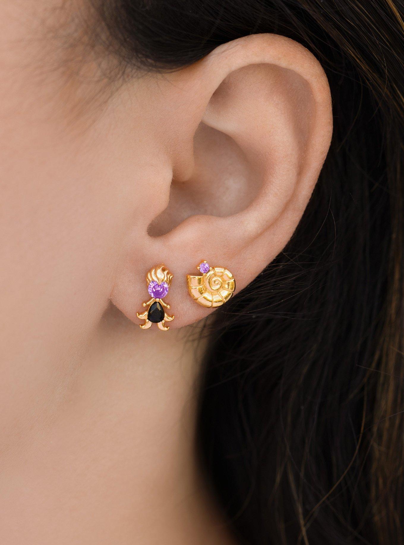Girls Crew Disney The Little Mermaid Ursula Stud Earrings &mdash; BoxLunch Exclusive, , alternate - view 4
