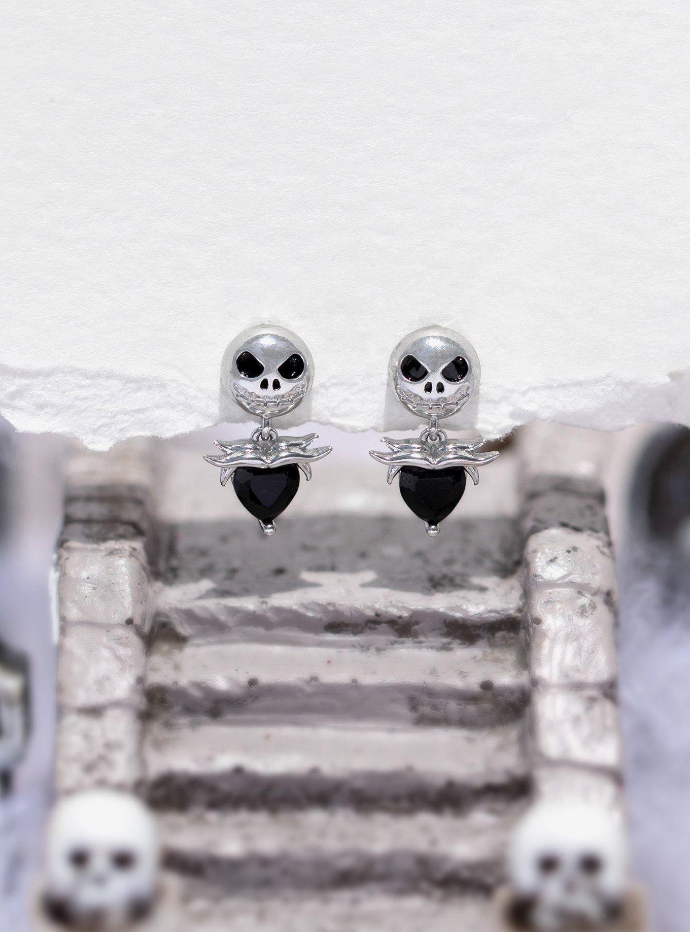 Girls Crew Disney The Nightmare Before Christmas Jack Skellington Stud Earrings &mdash; BoxLunch Exclusive, , alternate - view 4